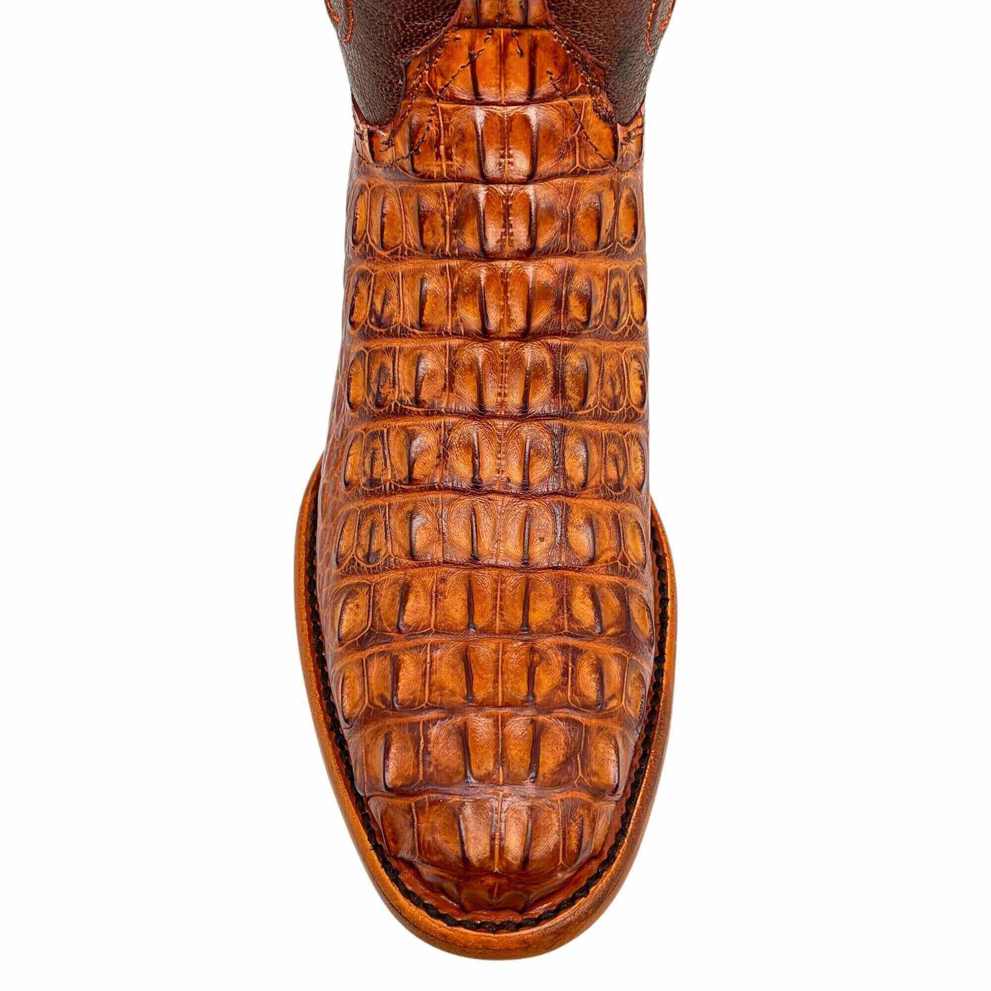 Men's University of Texas Longhorns Cognac Hornback American Alligator Cowboy Boots David by Vaccari #select-a-toe_round