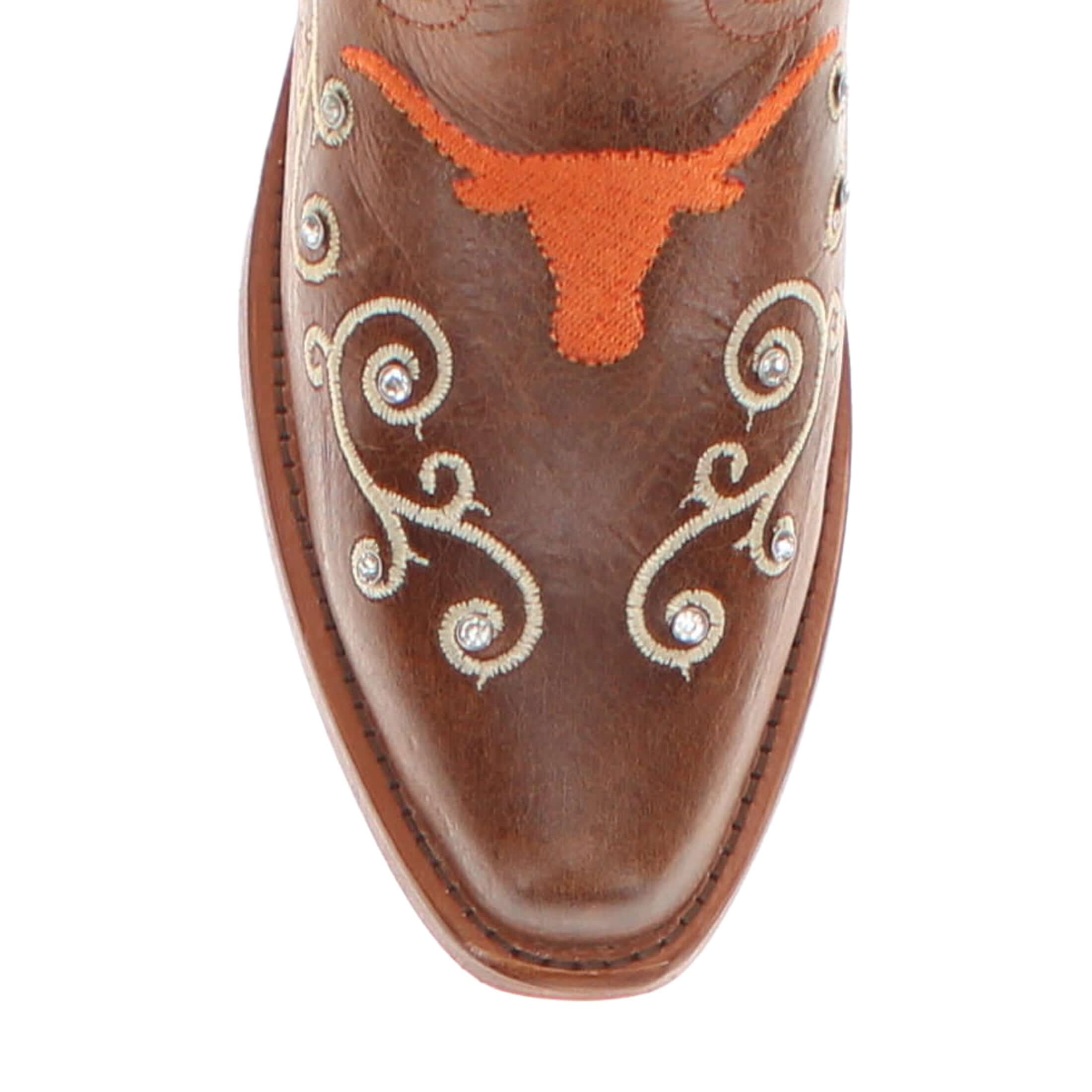 Kid's Chloe University of Texas Scroll Cowgirl Boots by Vaccari