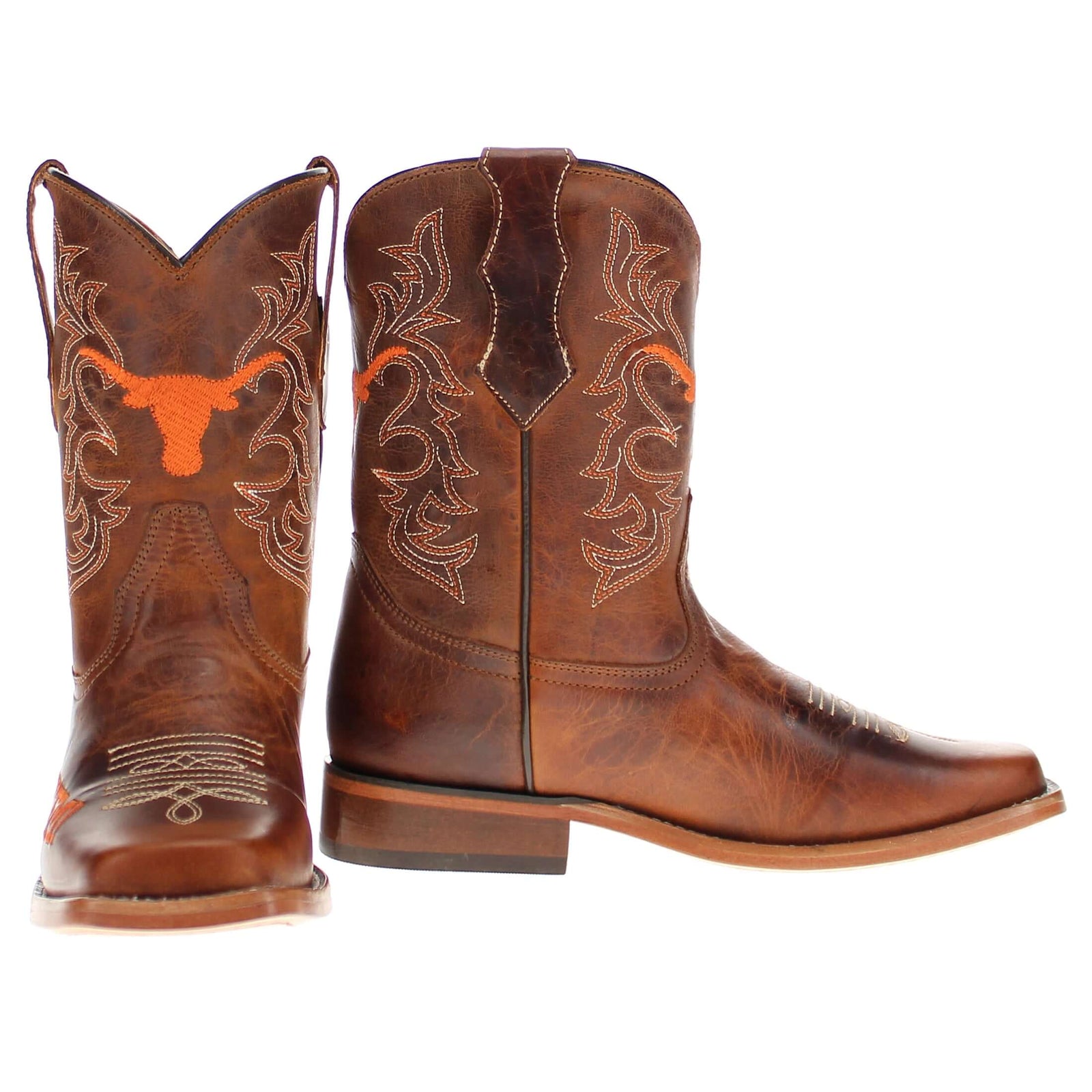 Kid's Blake University of Texas Brown Cowboy Boots by Vaccari