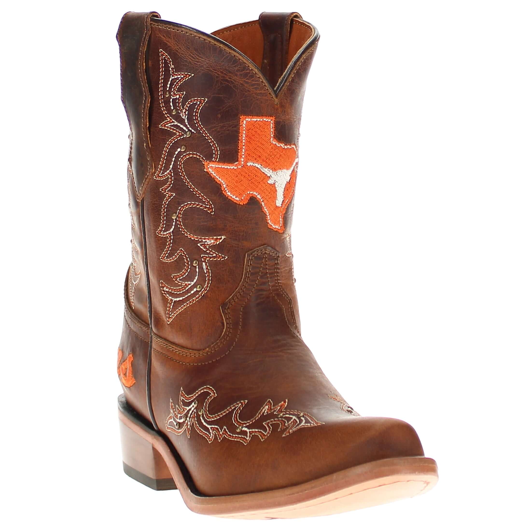 Kid's Amelia University of Texas Brass Studs Cowgirl Boots by Vaccari