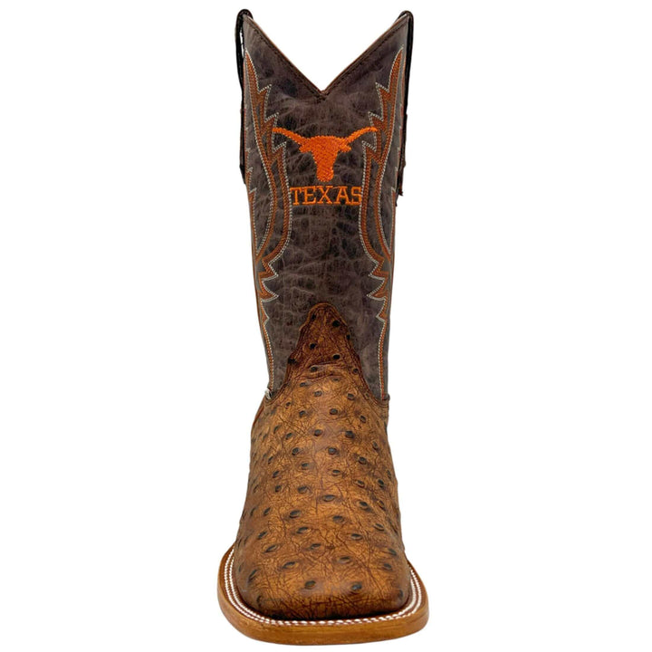 men's university of texas longhorns cowboy boots cognac ostrich print Cooper square toe