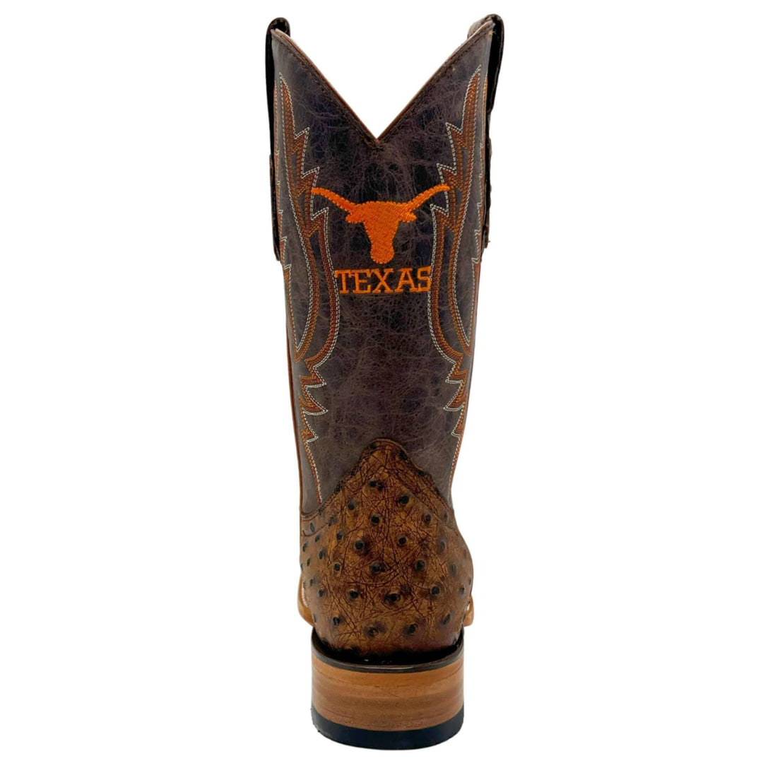 men's university of texas longhorns cowboy boots cognac ostrich print Cooper square toe