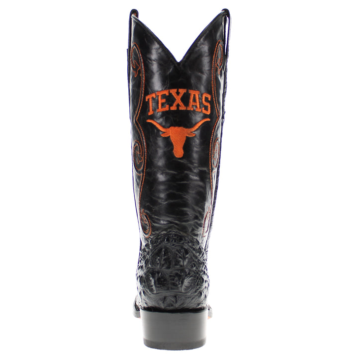 Men's University of Texas Black Hornback Alligator Boots by Vaccari