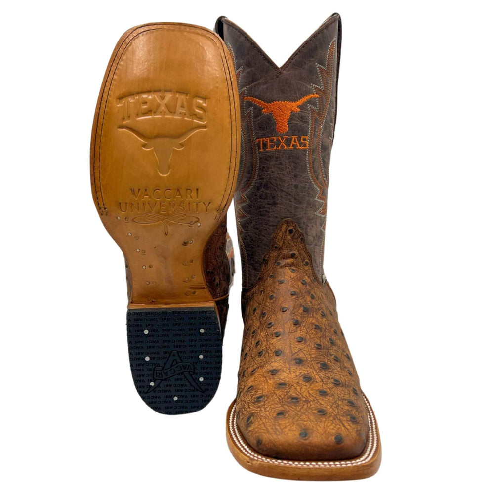 men's university of texas longhorns cowboy boots cognac ostrich print Cooper square toe