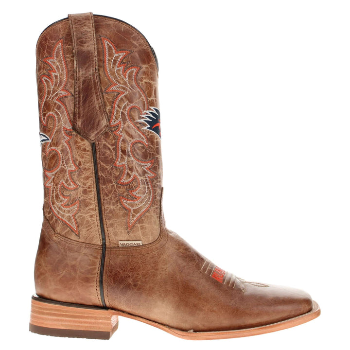 Men's University of Texas at San Antonio Tan Sqaure Toe Cowboy Boots by Vaccari
