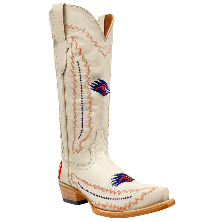 Women's UTSA Roadrunners Bone Snip Toe Cowgirl Boots Naomi by Vaccari