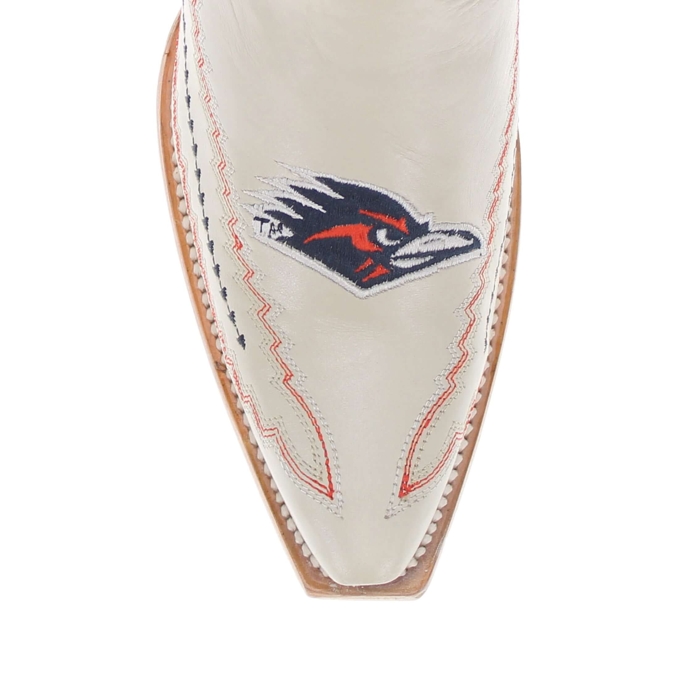 Women's University of Texas at San Antonio Roadrunners Bone Leather Snip Toe Cowgirl Boots by Vaccari
