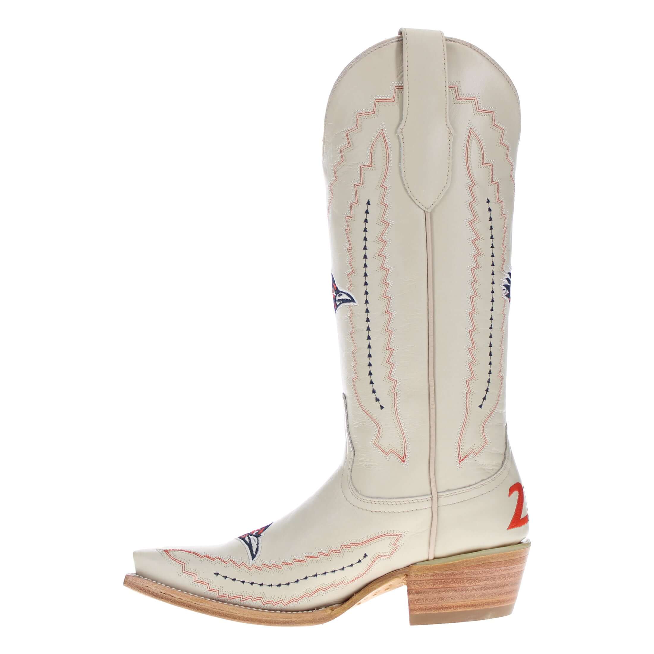 Women's University of Texas at San Antonio Roadrunners Bone Leather Snip Toe Cowgirl Boots by Vaccari