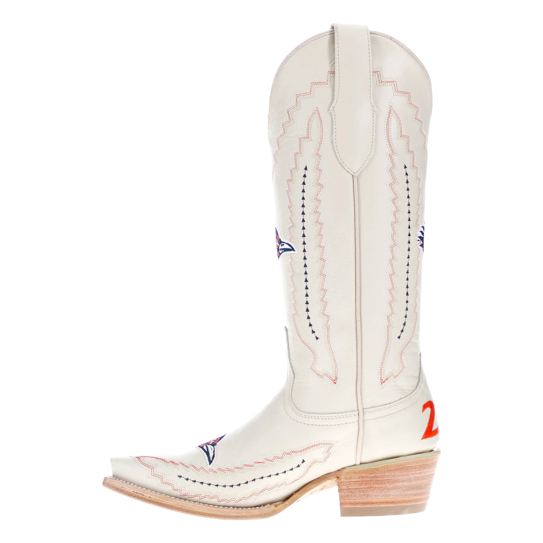 Women's University of Texas at San Antonio Roadrunners Bone Leather Snip Toe Cowgirl Boots by Vaccari