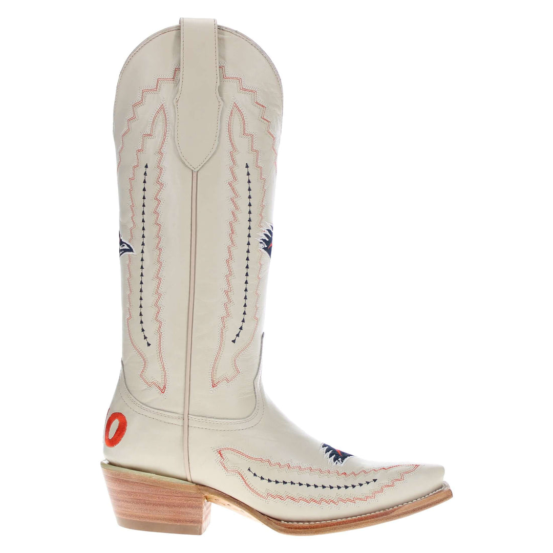 Women's University of Texas at San Antonio Roadrunners Bone Leather Snip Toe Cowgirl Boots by Vaccari