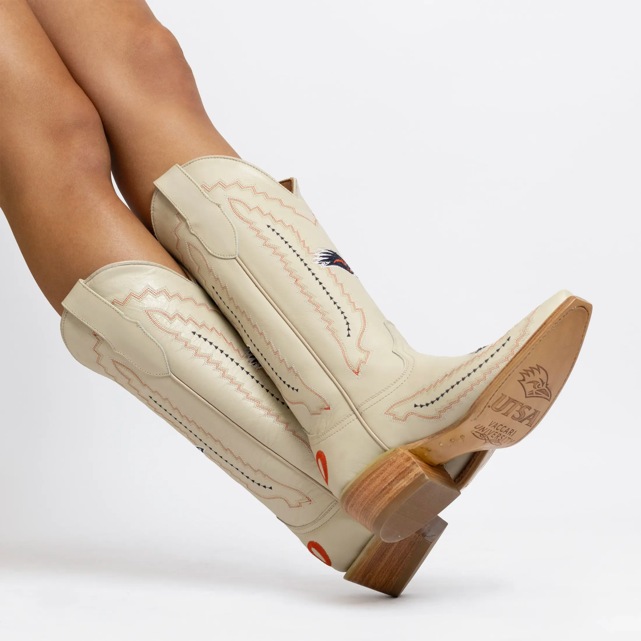 Women's UTSA Bone Cowgirl Boots | Vaccari Boots