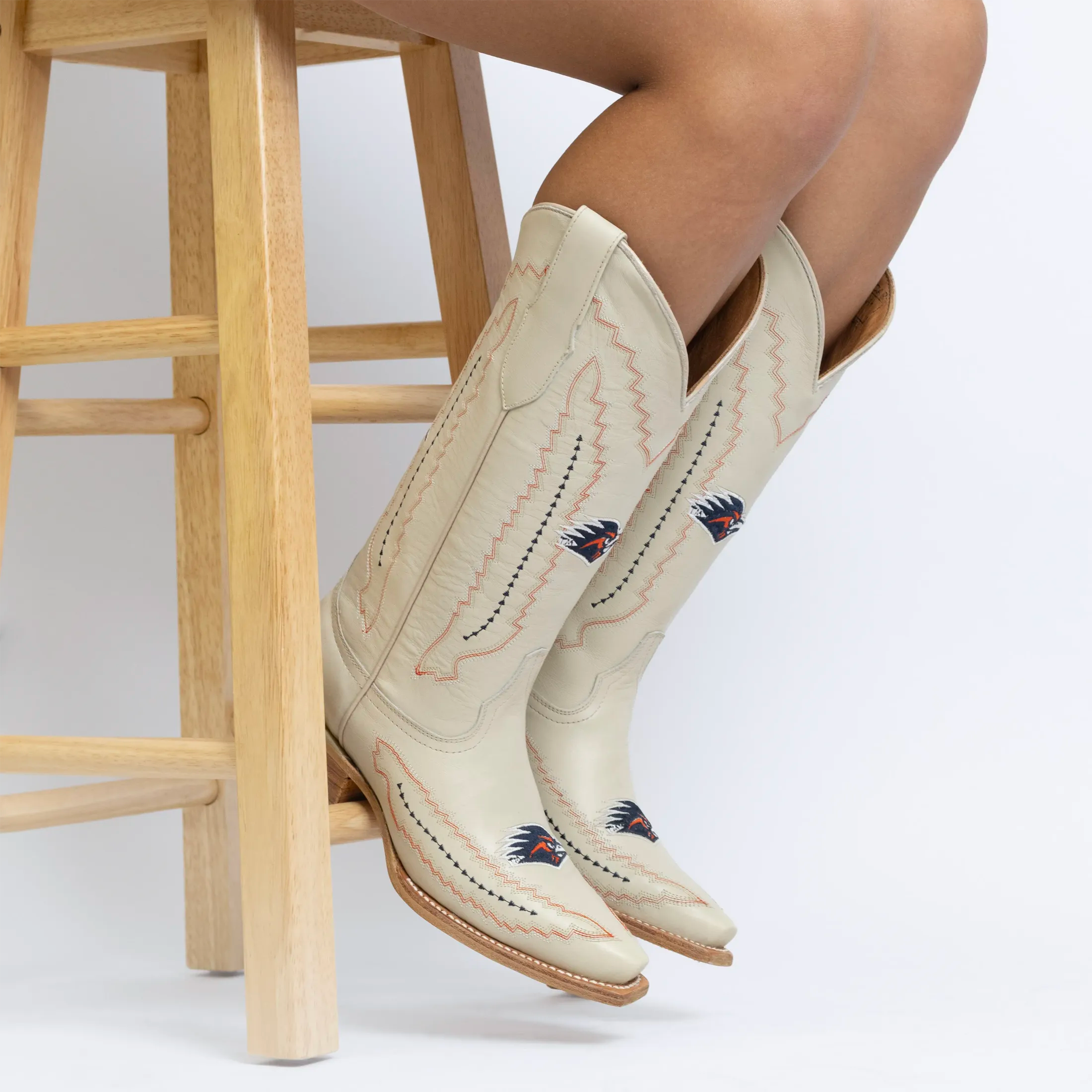 Women's UTSA Bone Cowgirl Boots | Vaccari Boots