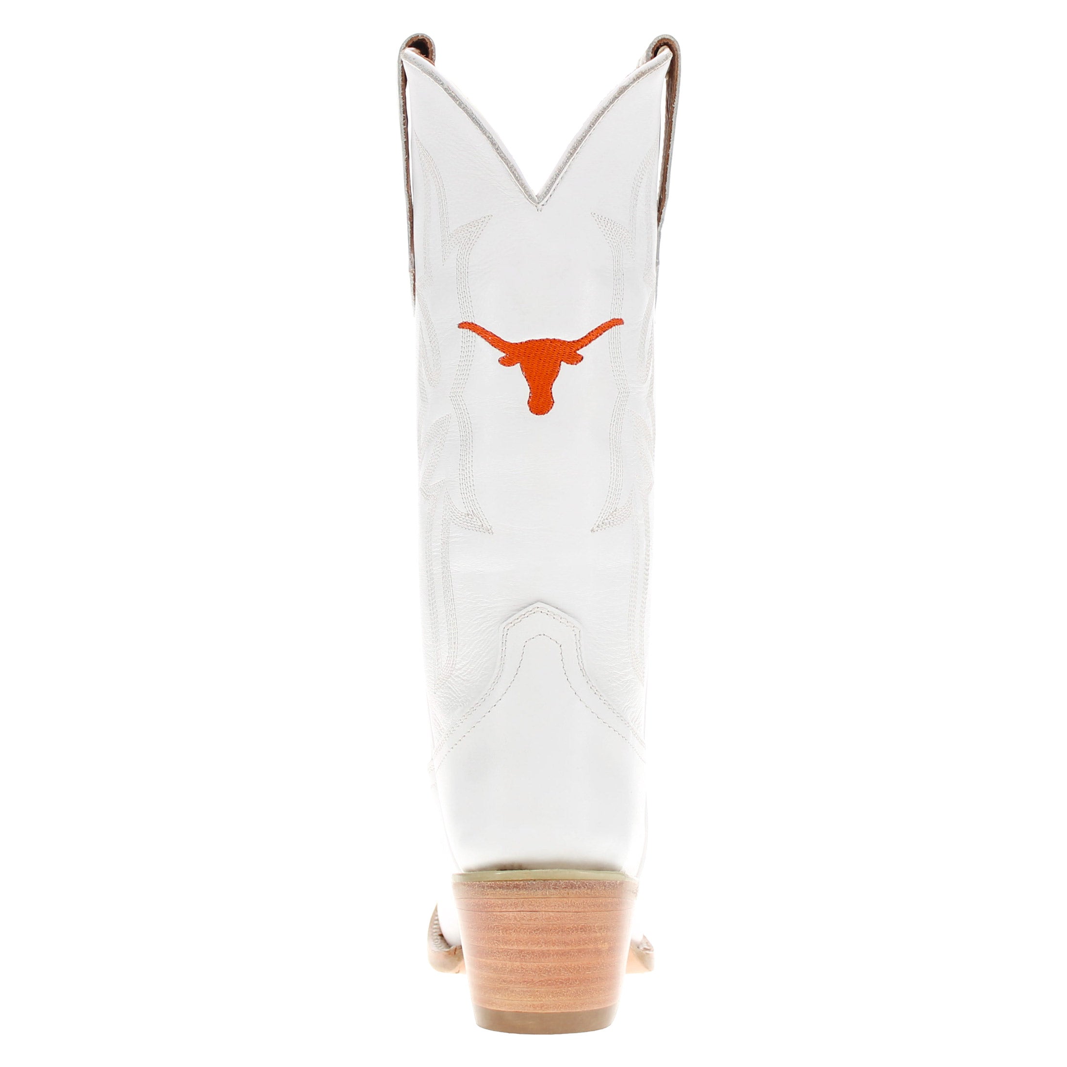 Women's University of Texas Longhorns All White Pointed Toe Cowgirl Boots Leighton by Vaccari