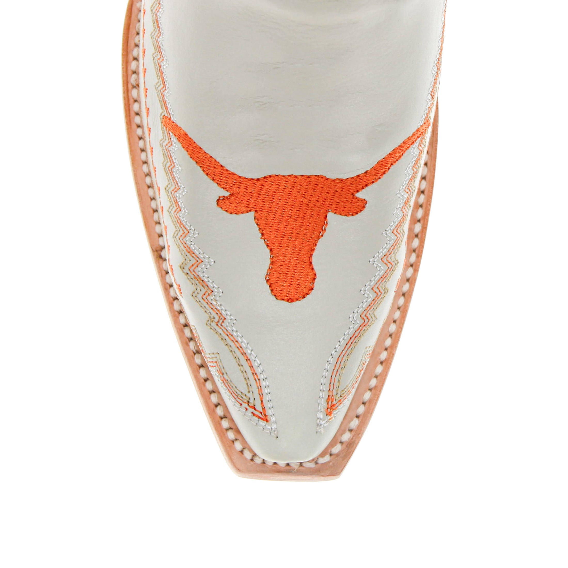 Women's University of Texas Longhorns Cowgirl Boots | UT White Snip Toe Boots | Officially Licensed | Naomi