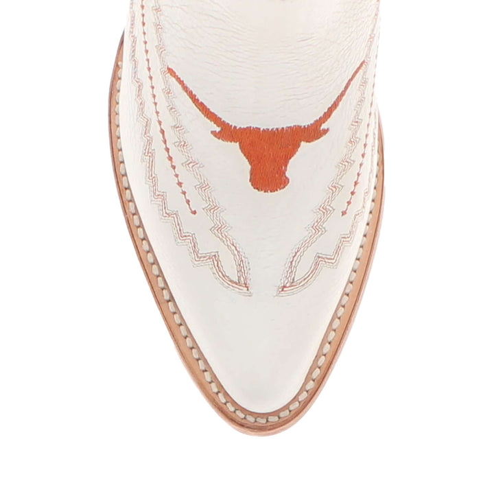 Women's University of Texas White pointed Toe Booties by Vaccari