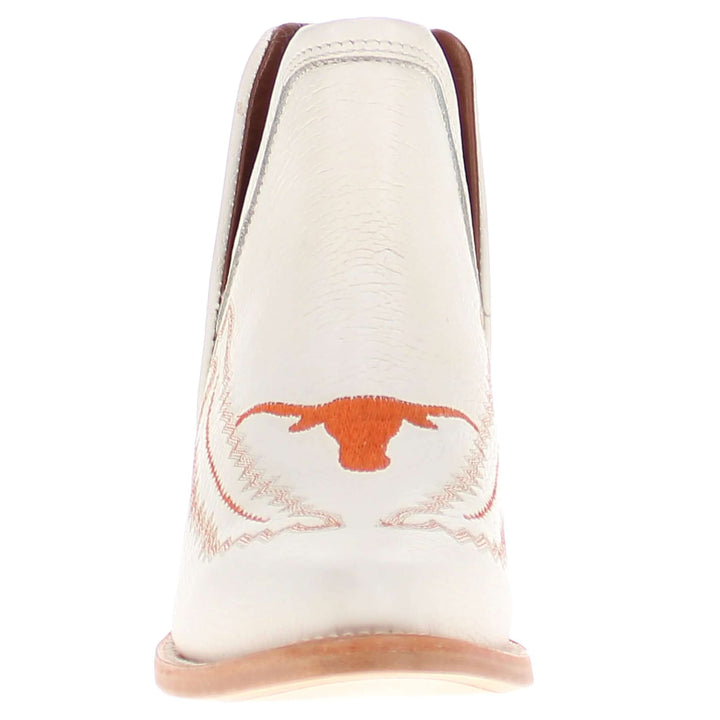 Women's University of Texas White pointed Toe Booties by Vaccari