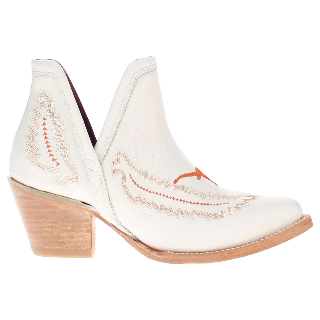 Women's University of Texas White pointed Toe Booties by Vaccari