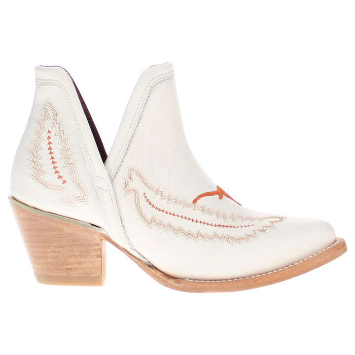 Women's University of Texas White pointed Toe Booties by Vaccari