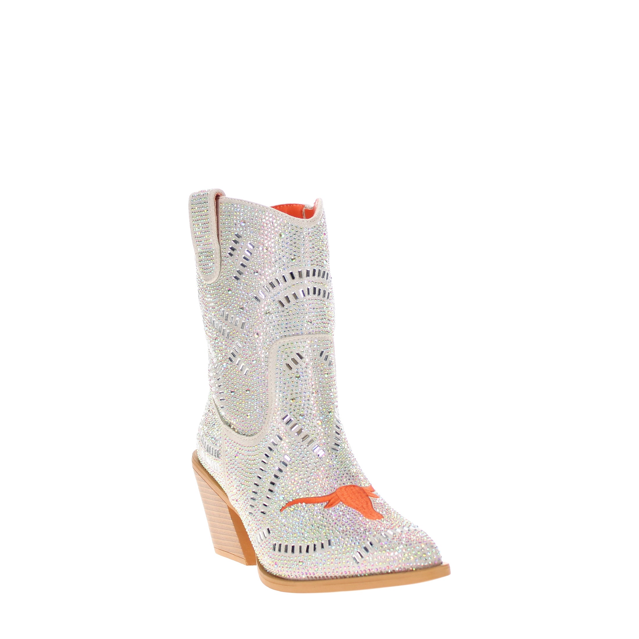 Women's University of Texas Natural Bling Cowgirl Booties Jade by V by Vaccari