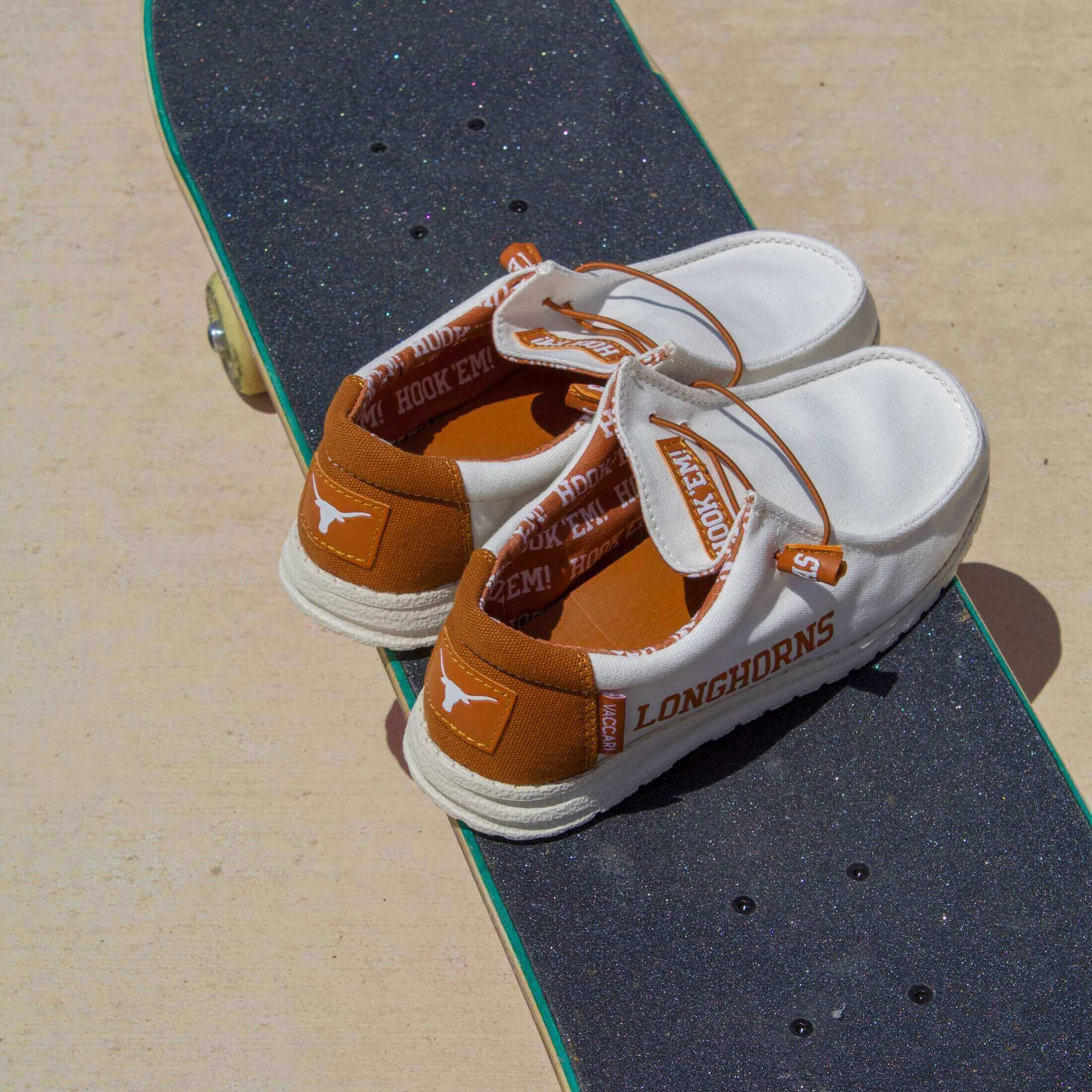 Women's University of Texas Off White and Burnt Orange Canvas Casual Shoe by Vaccari