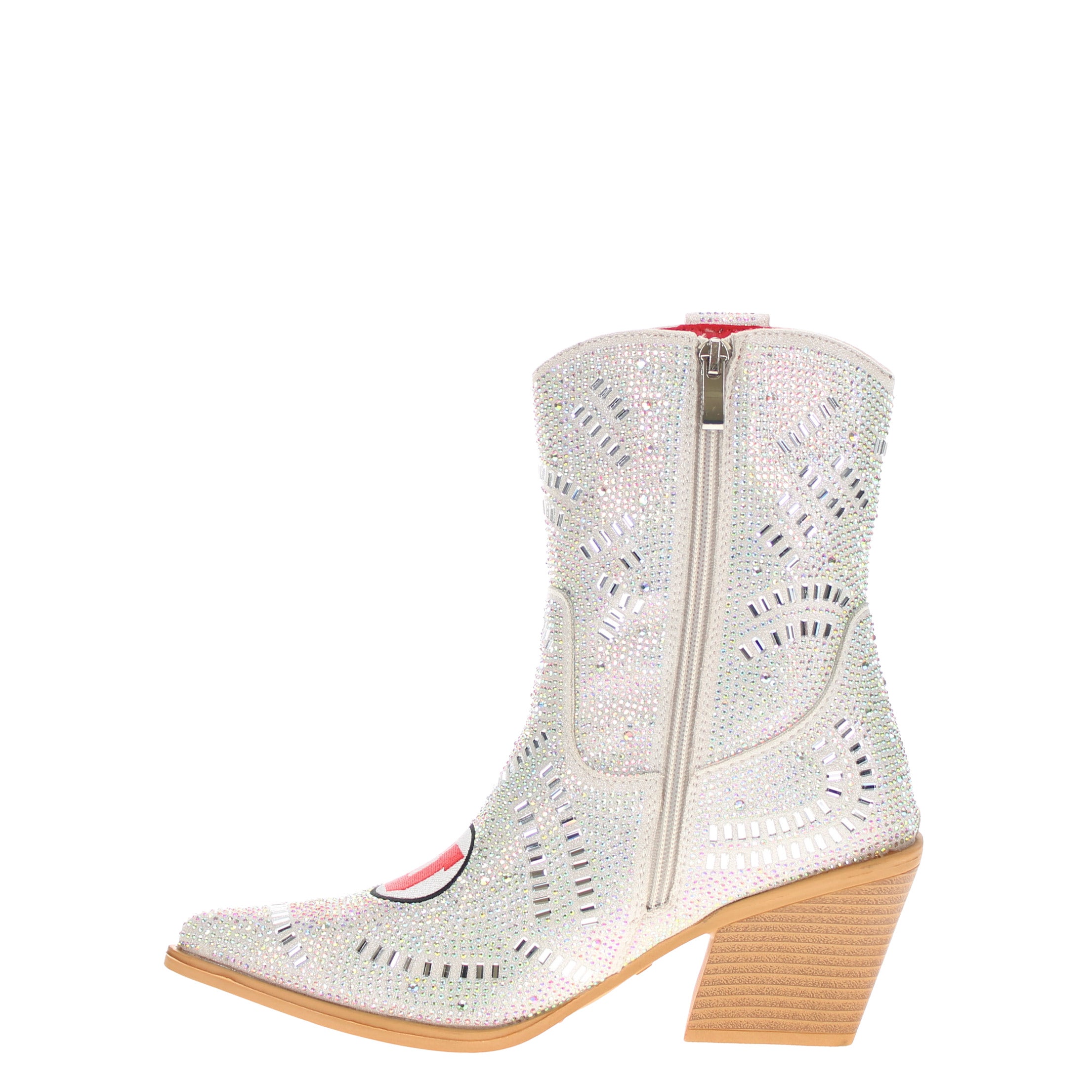 Women's University of Utah Natural Bling Cowgirl Booties Jade by V by Vaccari