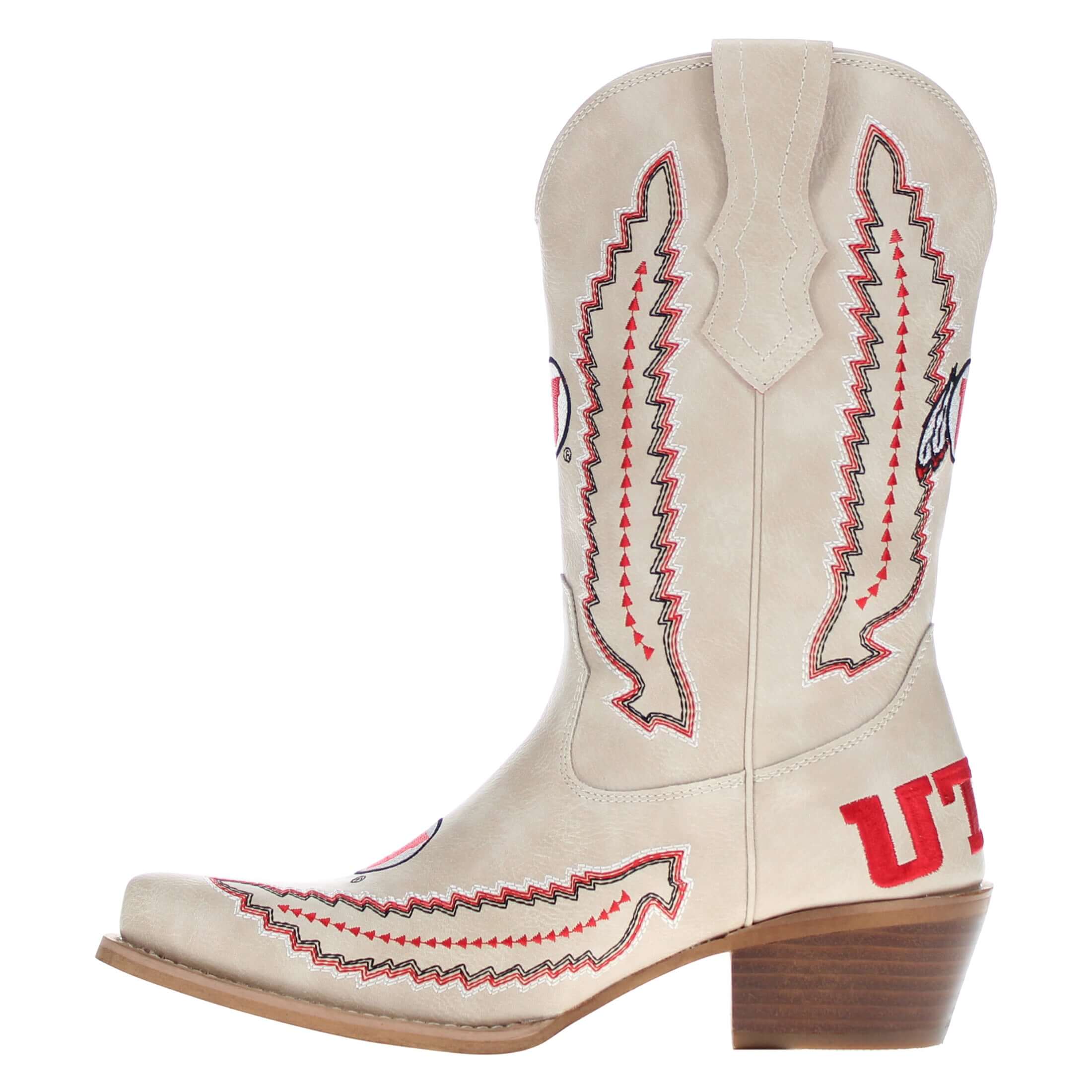 Women's University of Utah Bone Cowgirl Boot Mimi by V by Vaccari