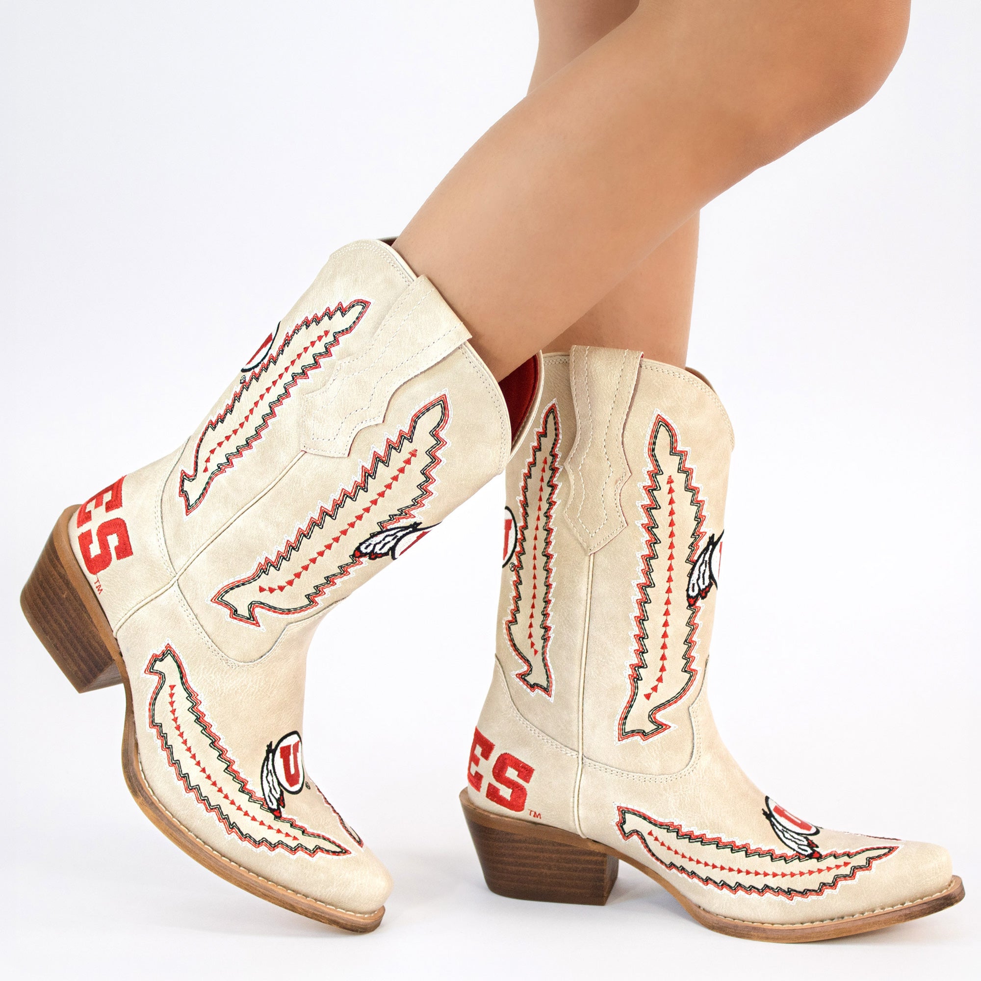 Women's University of Utah Bone Cowgirl Boot Mimi by V by Vaccari