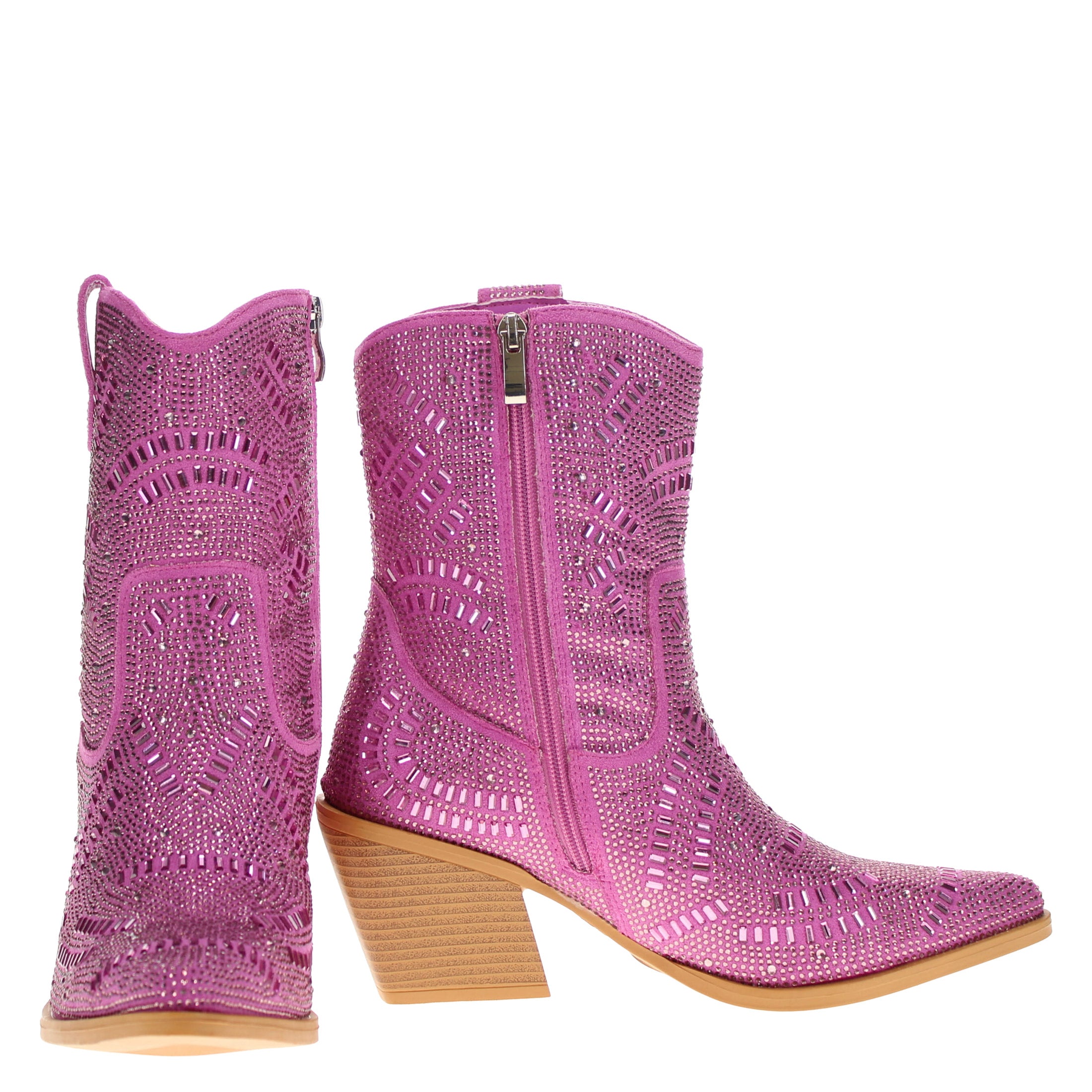 Women's Purple Bling Cowgirl Booties Sadie by V by Vaccari