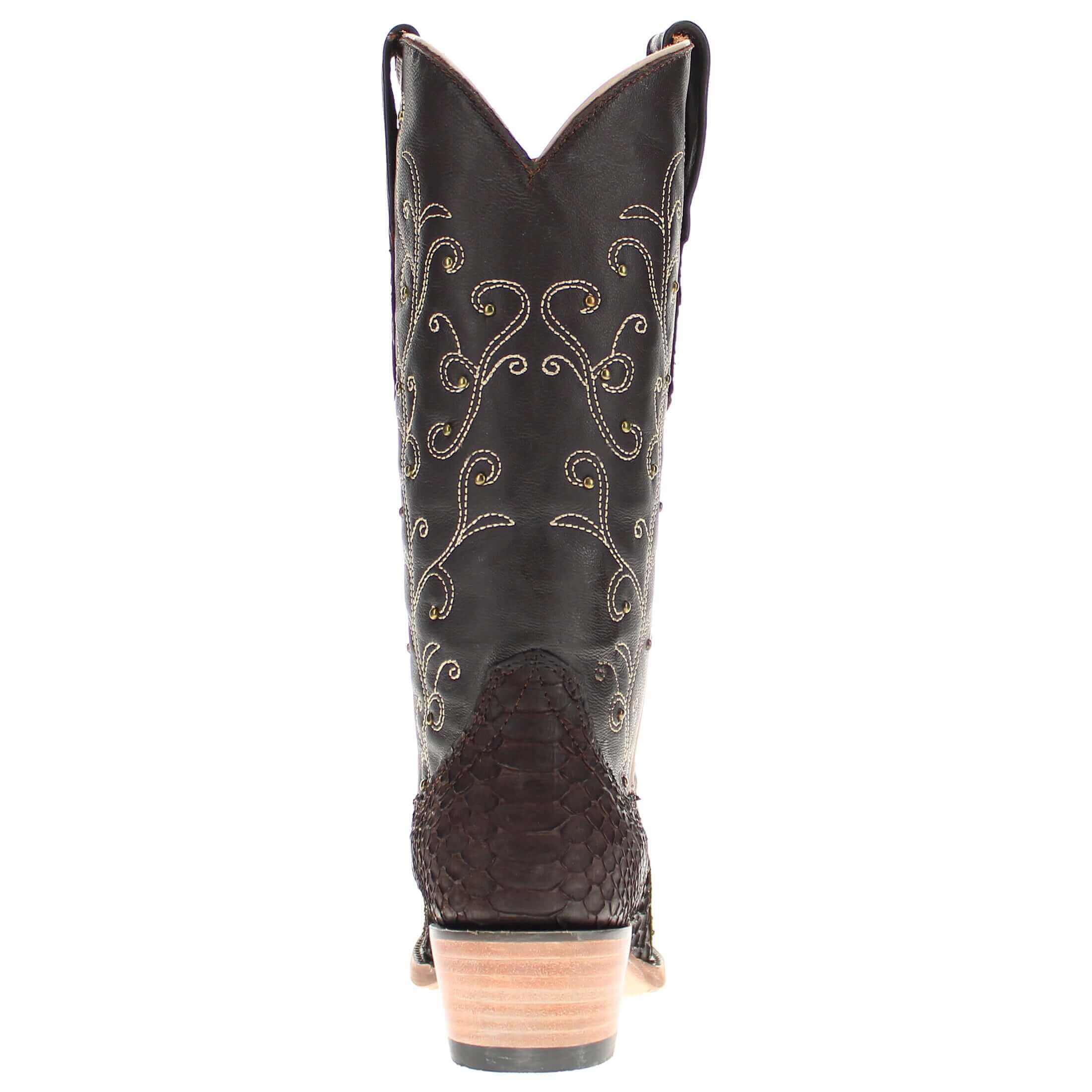 Women's Vaccari Mocha Python Snip Toe Boots