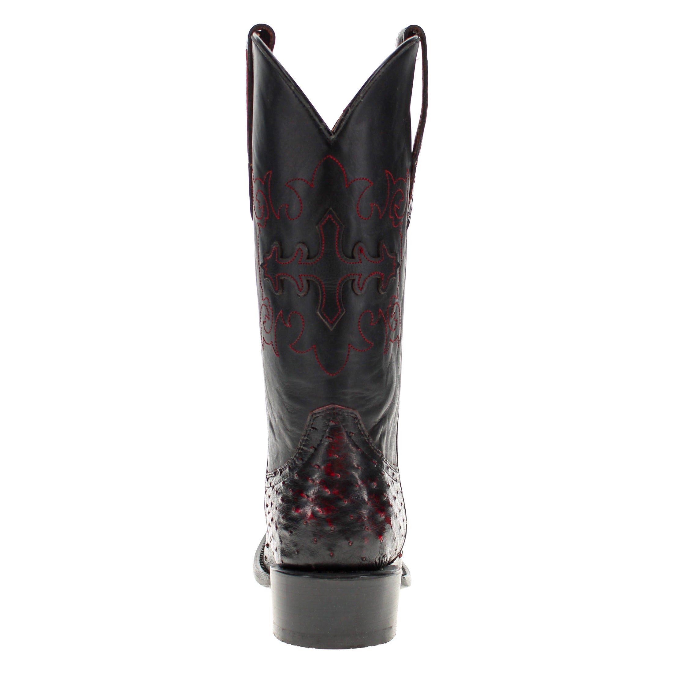Men's Black Cherry Full Quill Ostrich Cowboy Boot | Vaccari