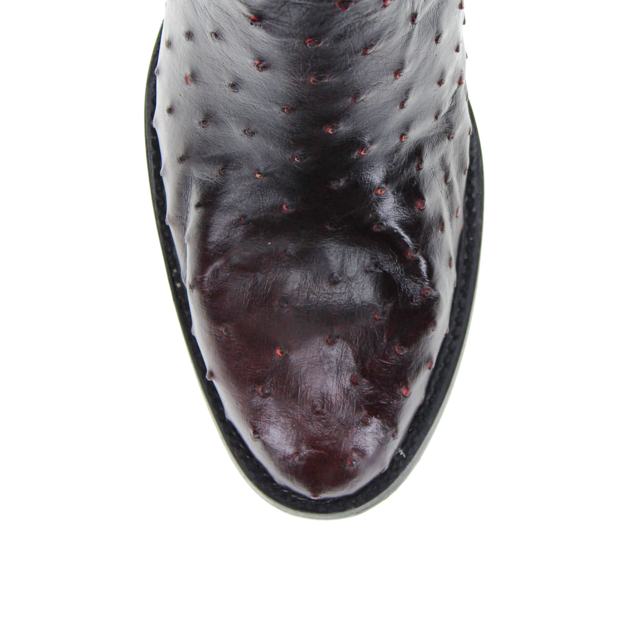 Men's Black Cherry Full Quill Ostrich Cowboy Boots | Vaccari
