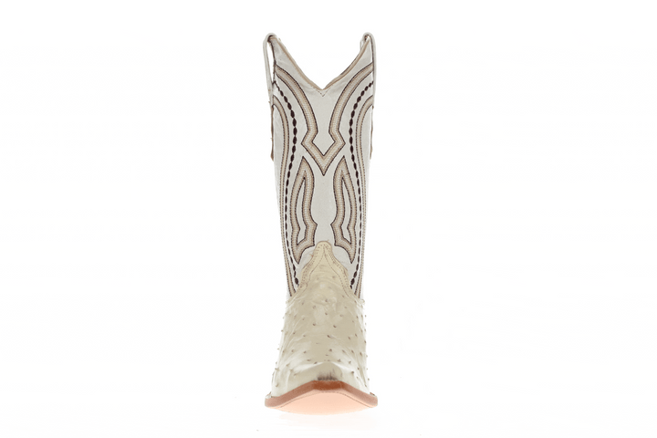 Men's White Ostrich Cowboy Boots Theo by Vaccari Core