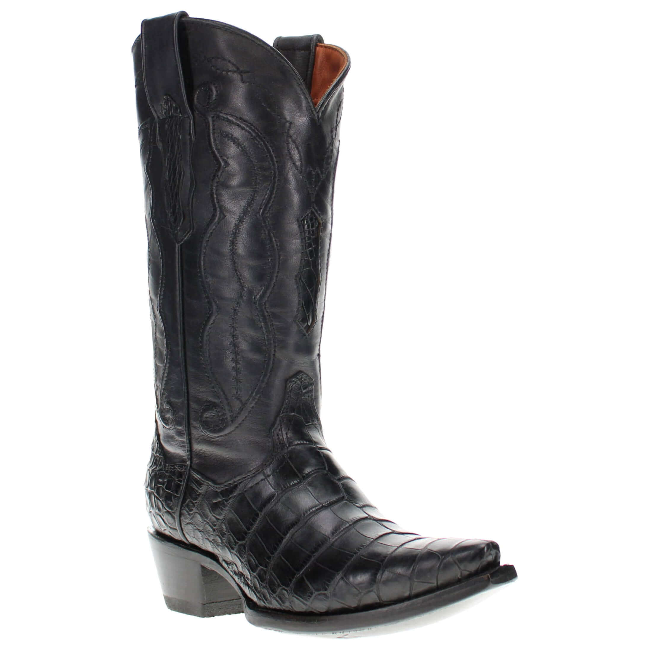 Women's Black American Alligator Belly Boots | Vaccari Boots