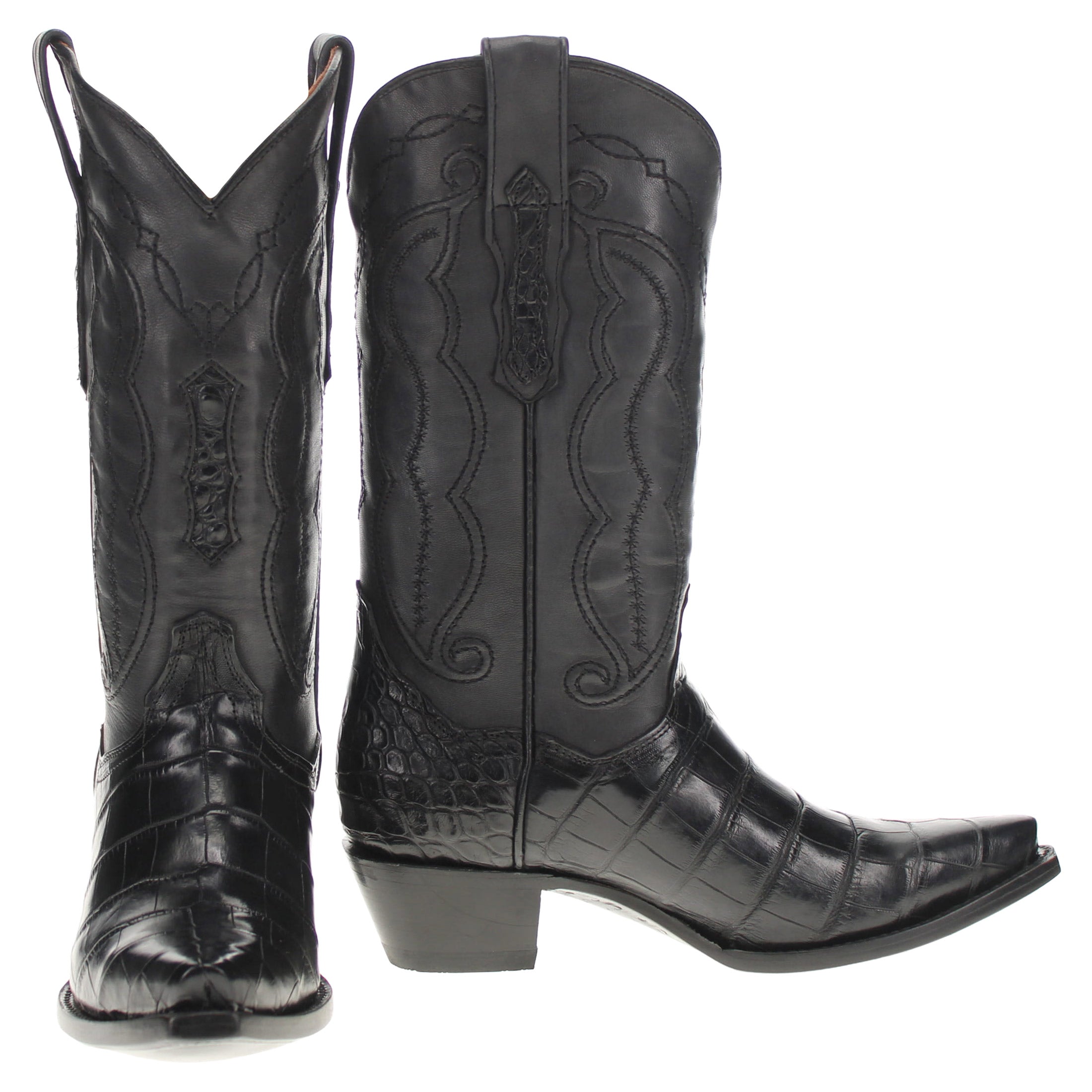 Womens Vaccari American Alligator Belly Snip Toe Boots by Vaccari