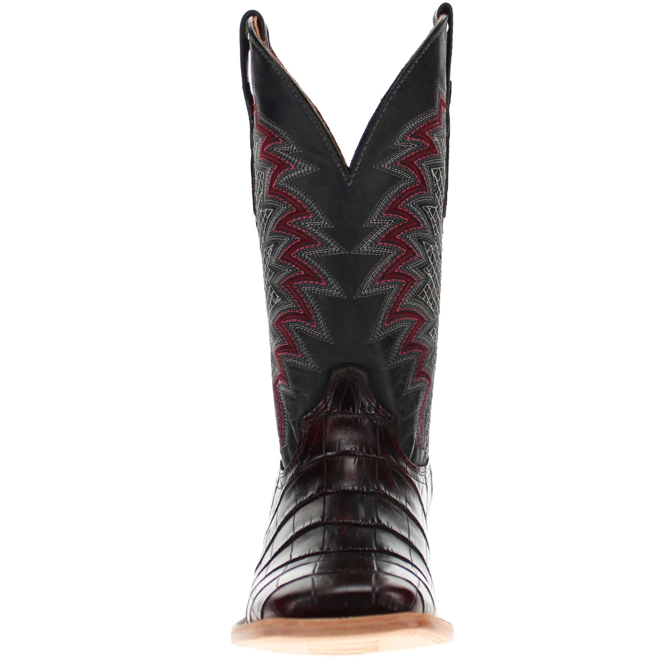 Men's Black Cherry American Alligator Cowboy Boots | Vaccari