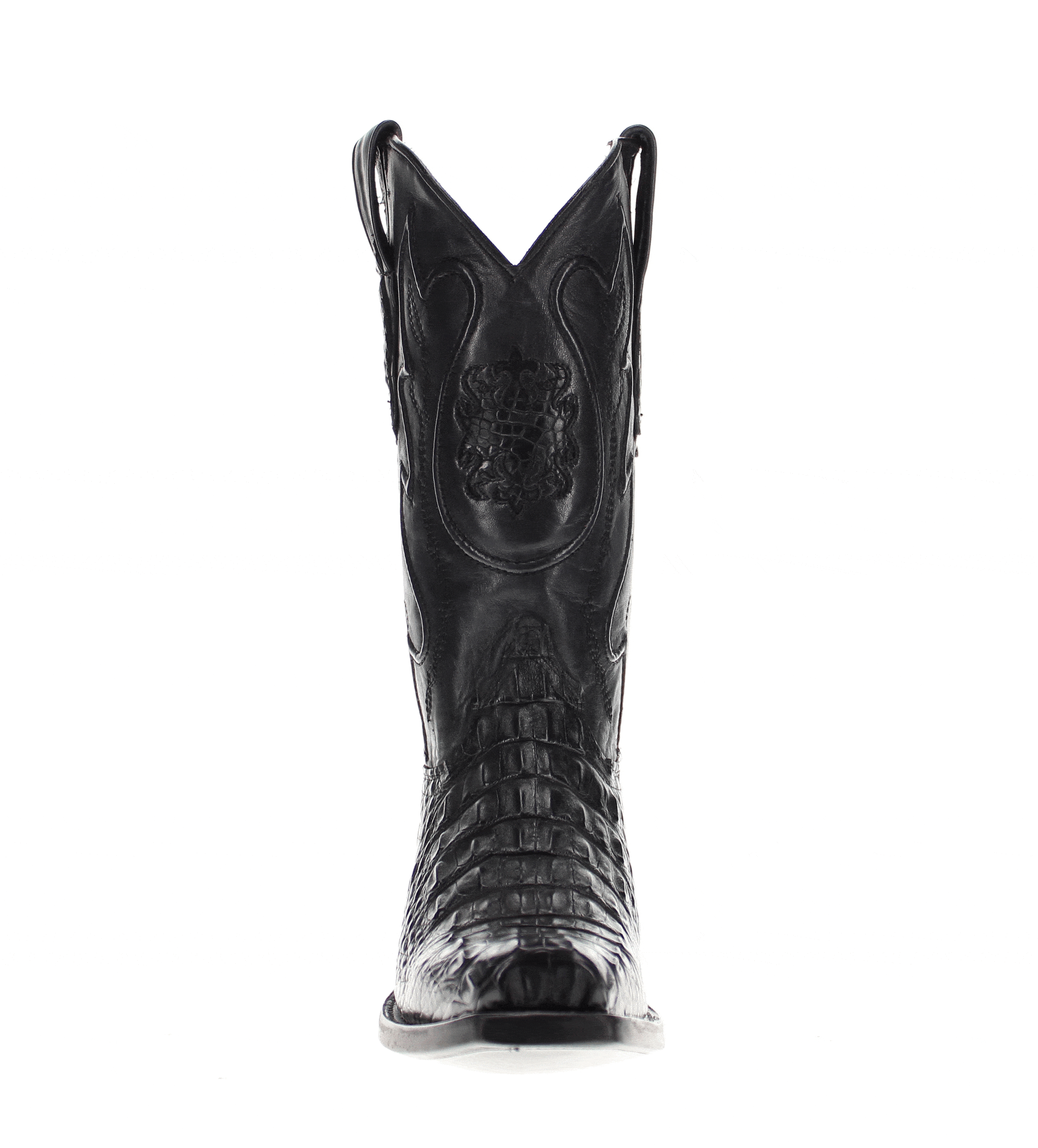 Men's Hornback American Alligator Narrow Square Toe Boots by Vaccari