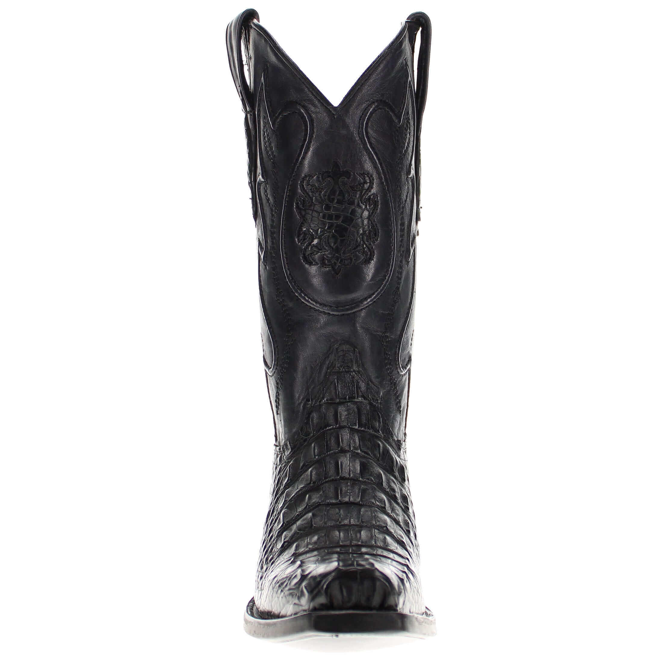 Men's Hornback American Alligator Narrow Square Toe Boots by Vaccari