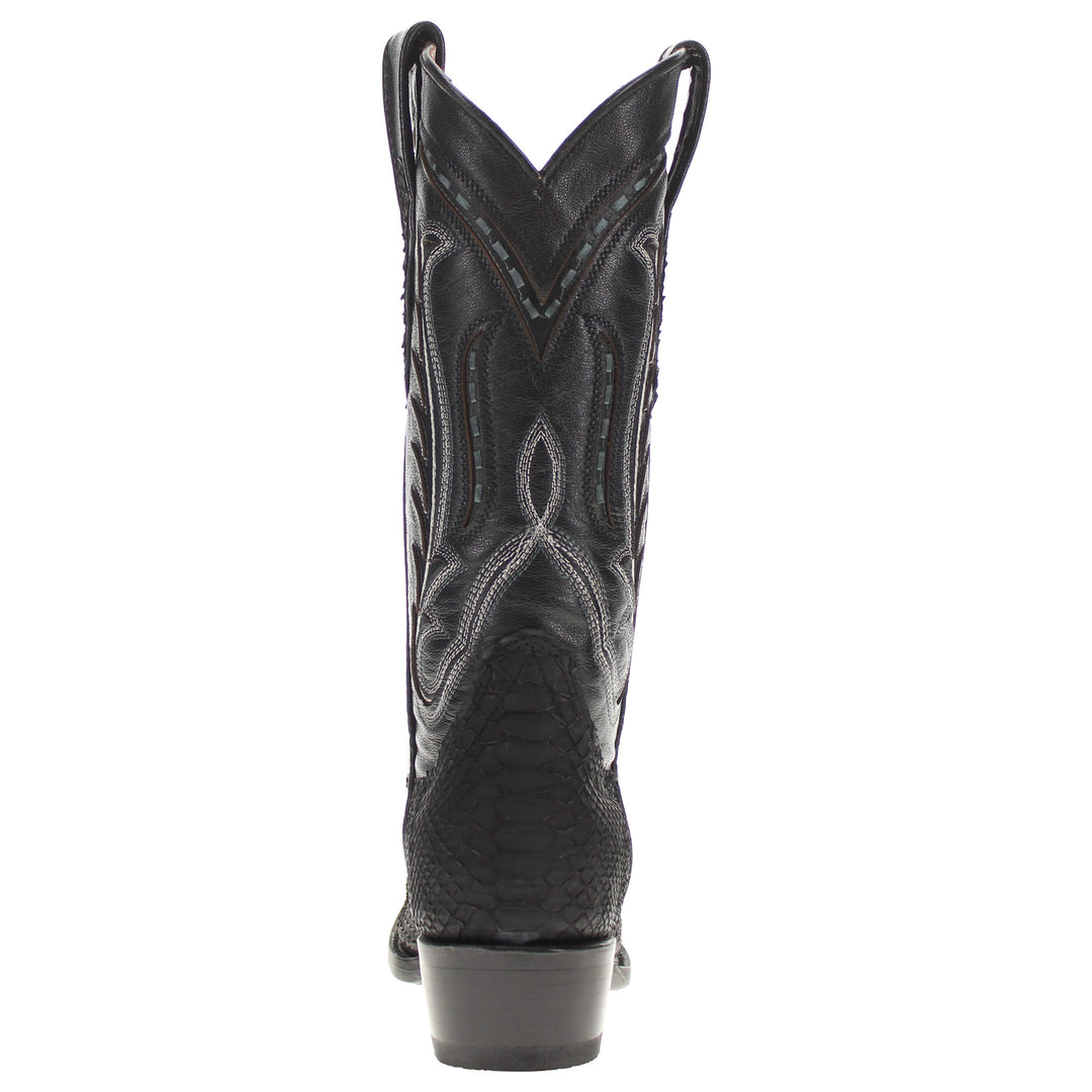 Women's Black Python Cowgirl Boots Vaccari Boots