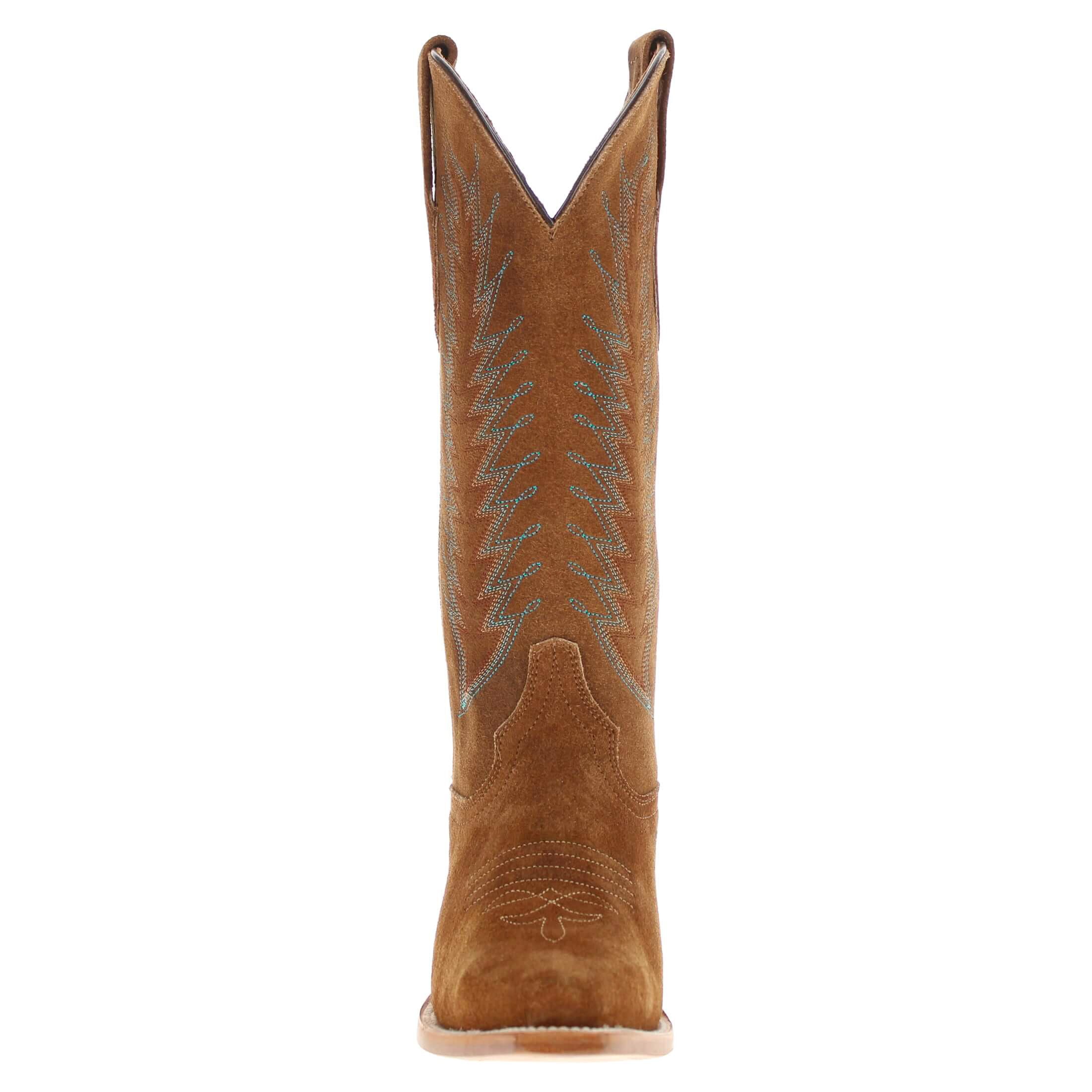Women's Mustard Suede Boots Dixie Cowgirl Boots by Vaccari