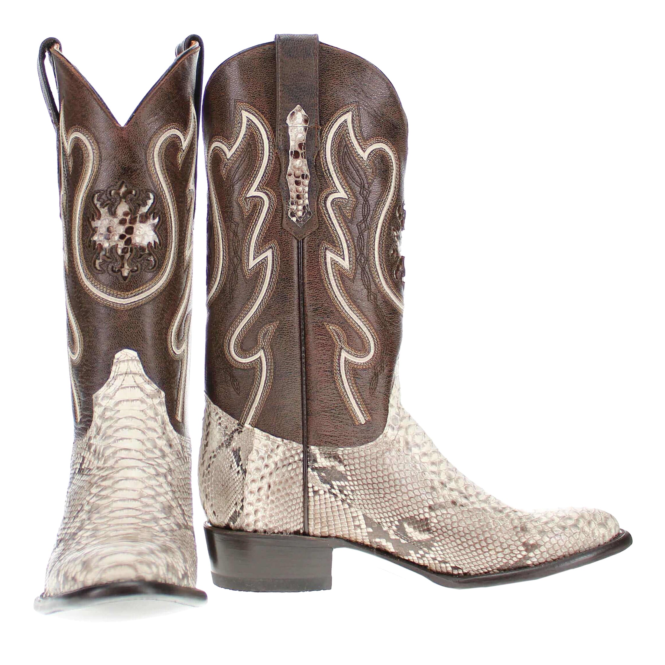 Mens Vaccari Crockett Python Round Toe Boots