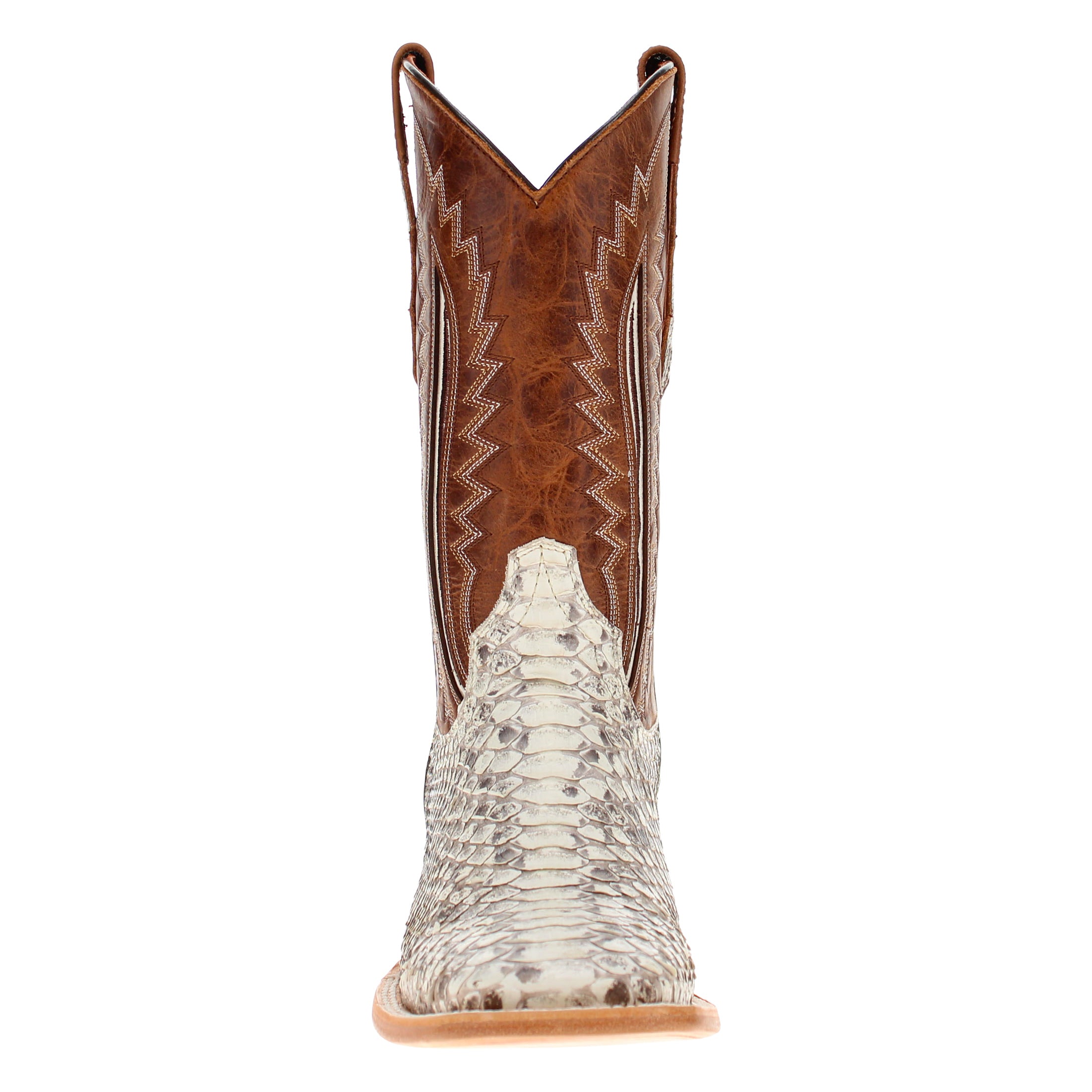 Men's Natural Burmese Python Square Toe Cowboy Boots | Vaccari
