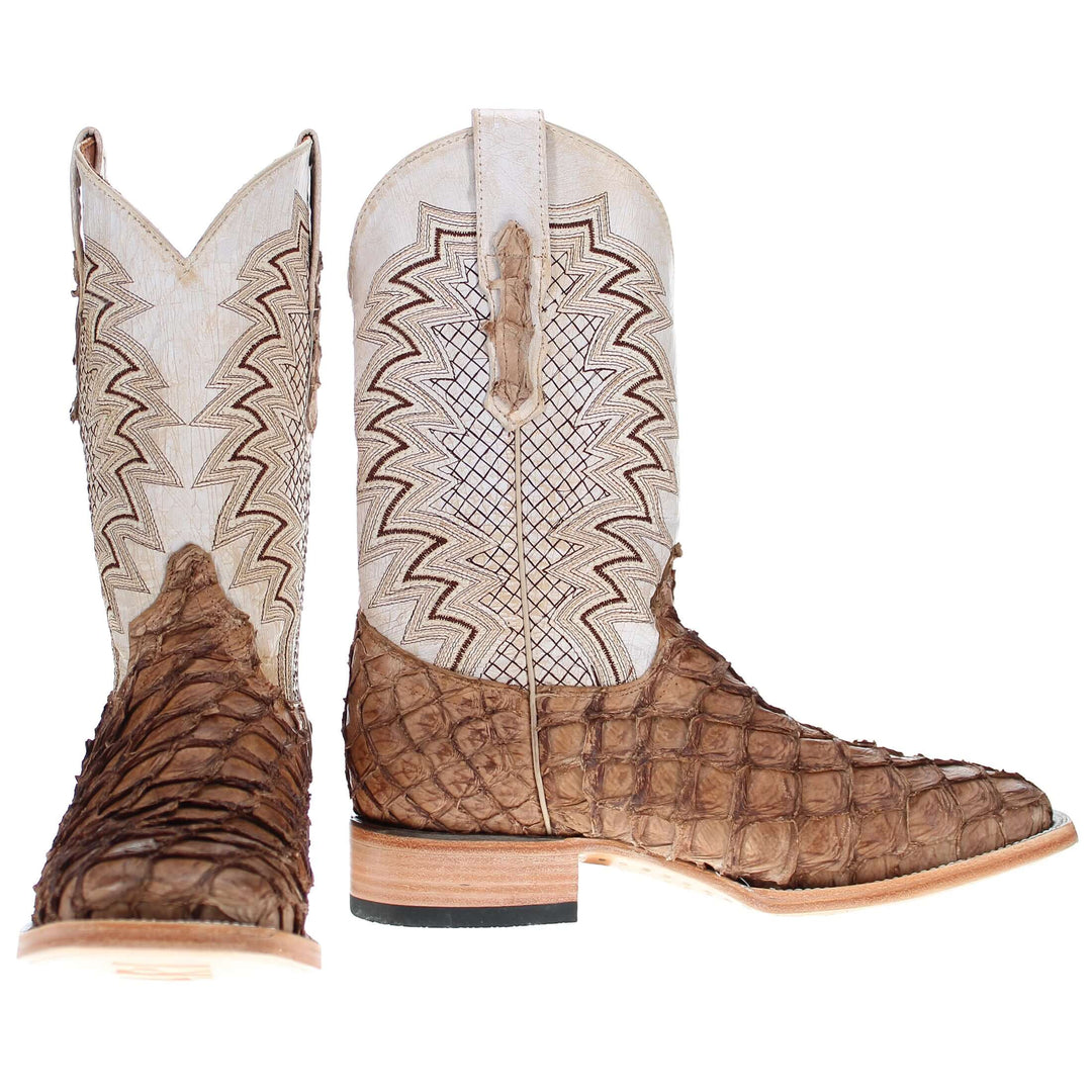 Men's Vaccari Orix Pirarucu Broad Square Toe Cowboy Boots