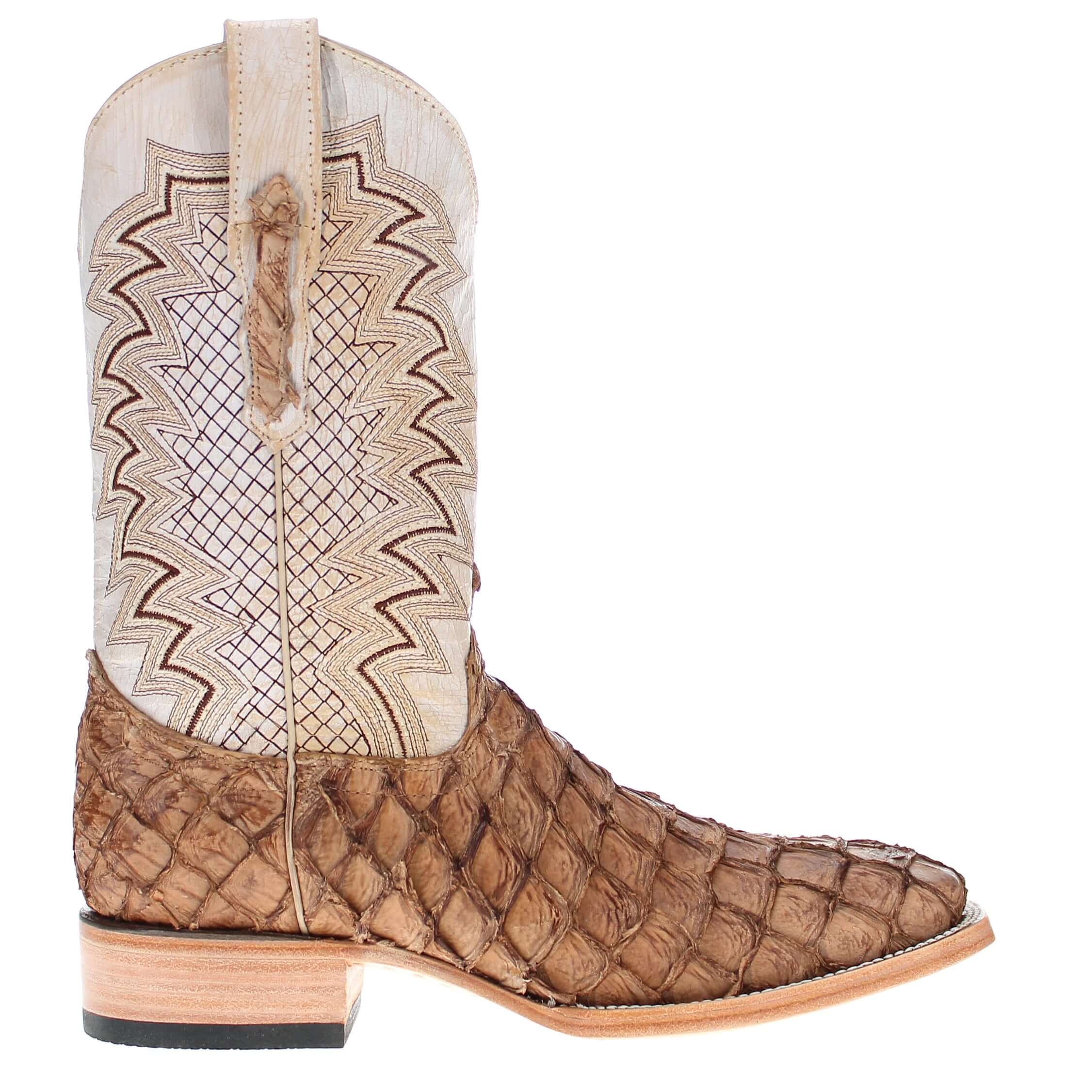 Men's Vaccari Orix Pirarucu Broad Square Toe Cowboy Boots