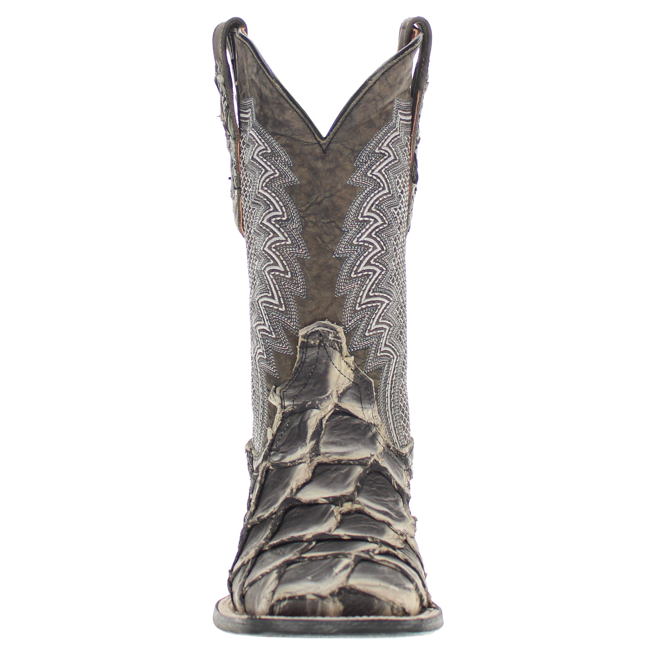 Men's Rustic Gray Pirarucu Fish Square Toe Cowboy Boots by Vaccari