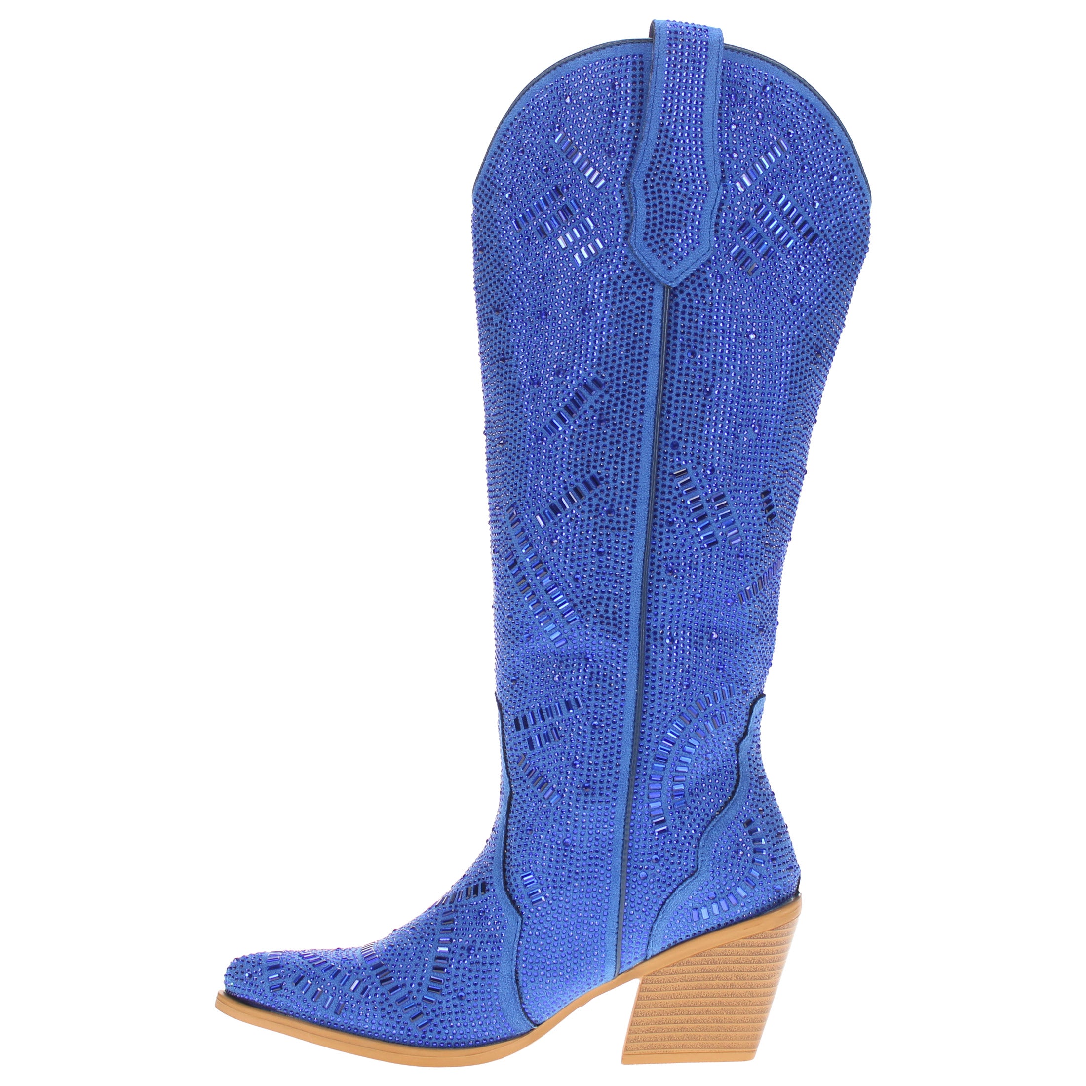 Women's Blue Tall Bling Cowgirl Boots Sierra by V by Vaccari