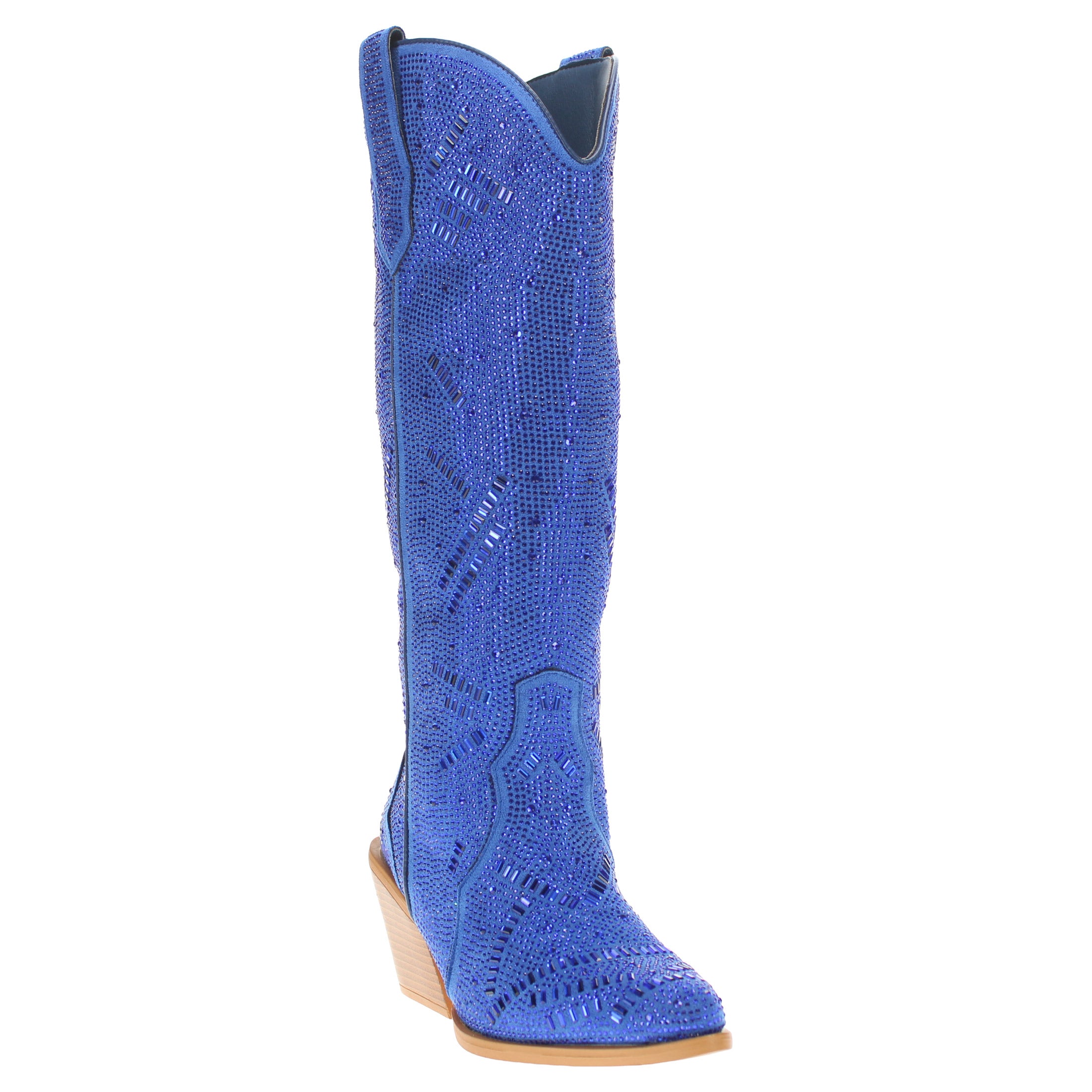 Women's Blue Tall Bling Cowgirl Boots Sierra by V by Vaccari