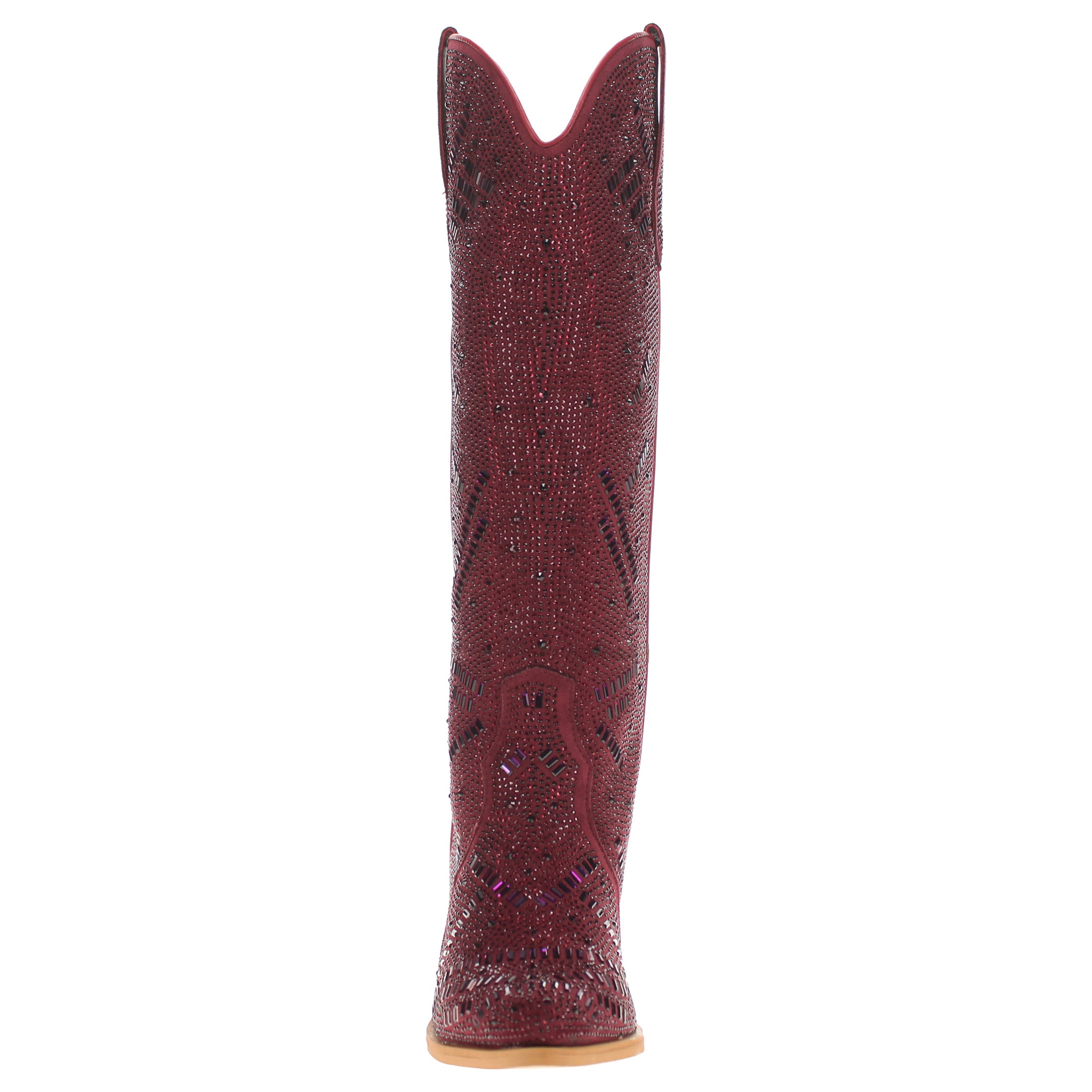Women's Maroon Tall Bling Cowgirl Boots Sierra by V by Vaccari