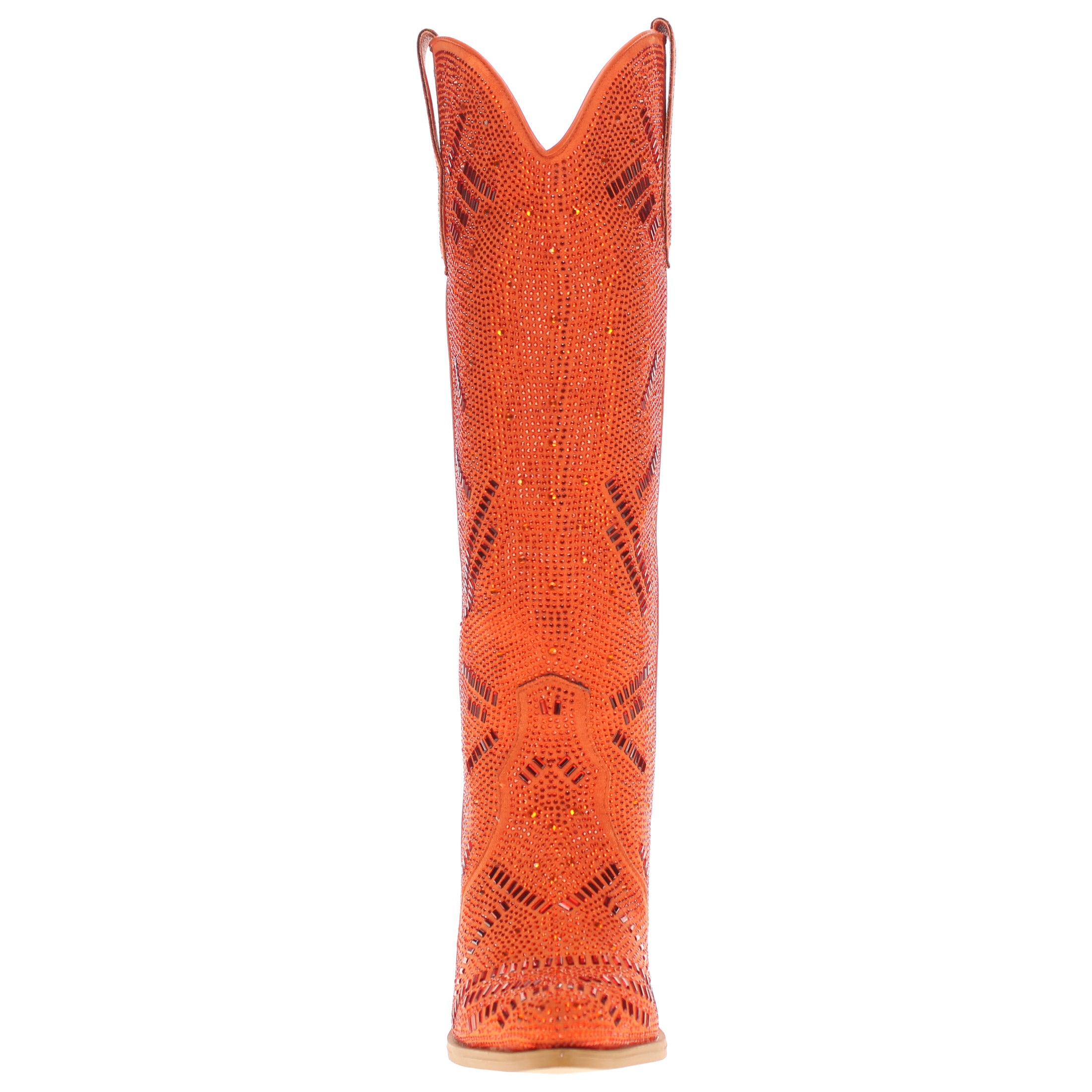 Women's Orange Tall Bling Cowgirl Boots Sierra by V by Vaccari