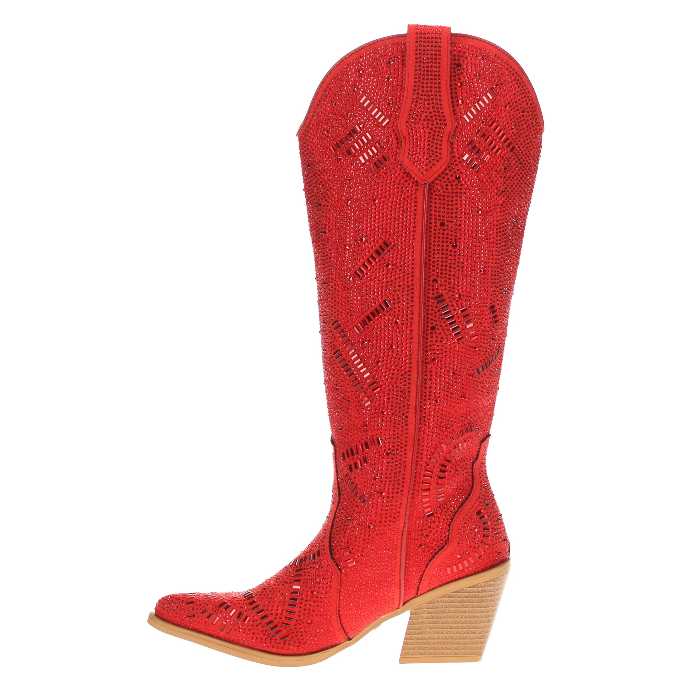 Women's Red Tall Bling Cowgirl Boots Sierra by V by Vaccari
