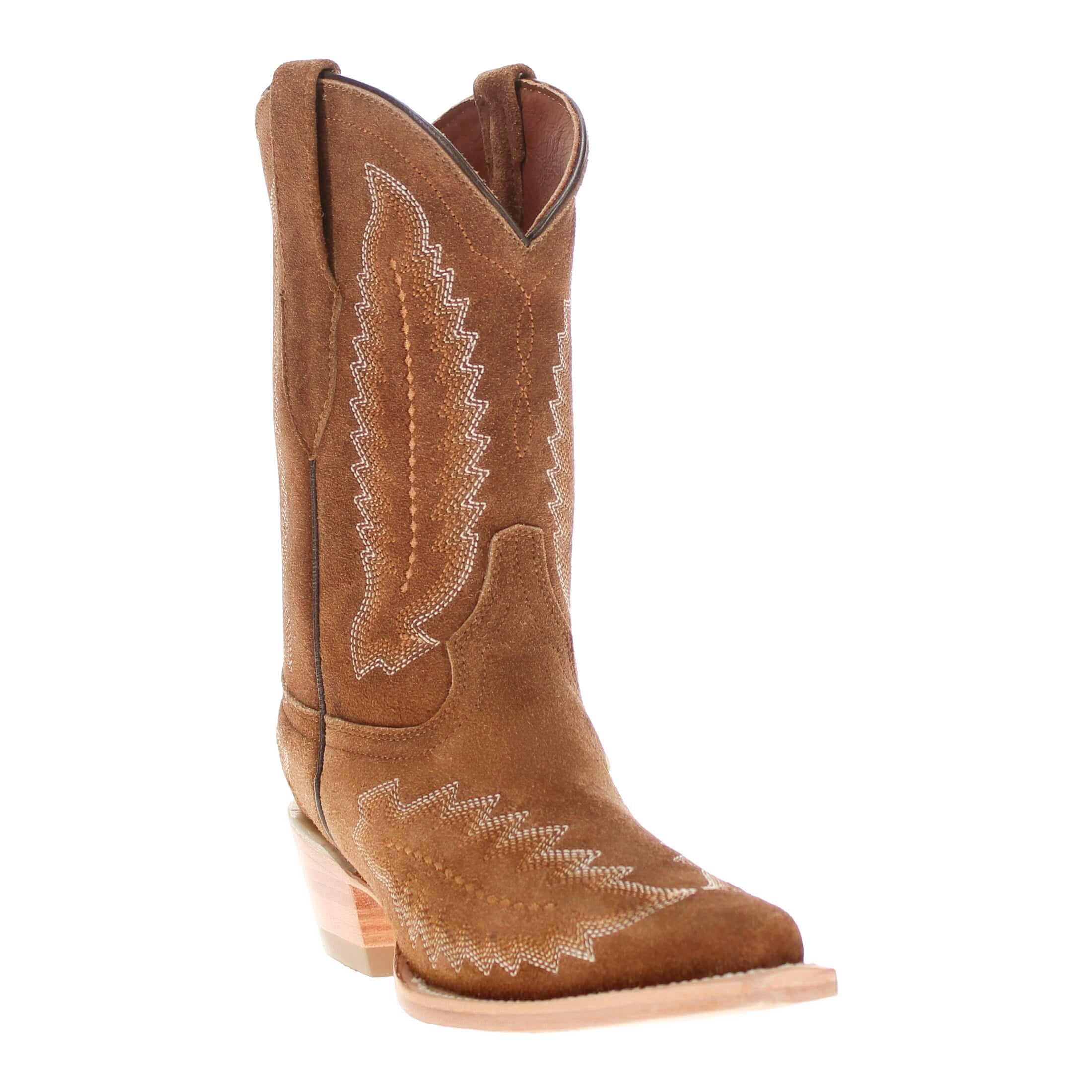 Women's Tan Suede Leather Cowgirl Boots Hazel by Vaccari Core